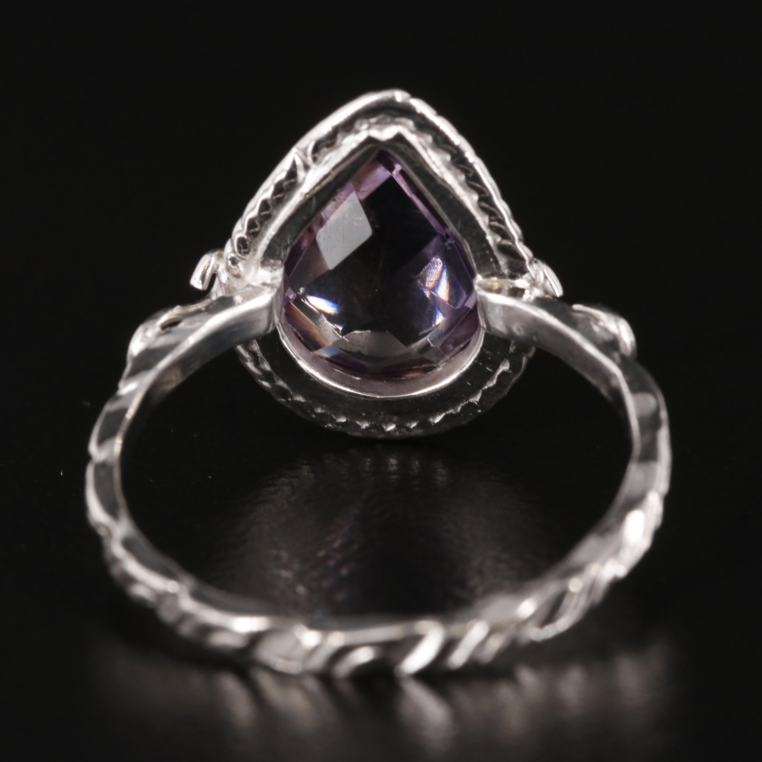 Sterling Amethyst Teardrop Ring