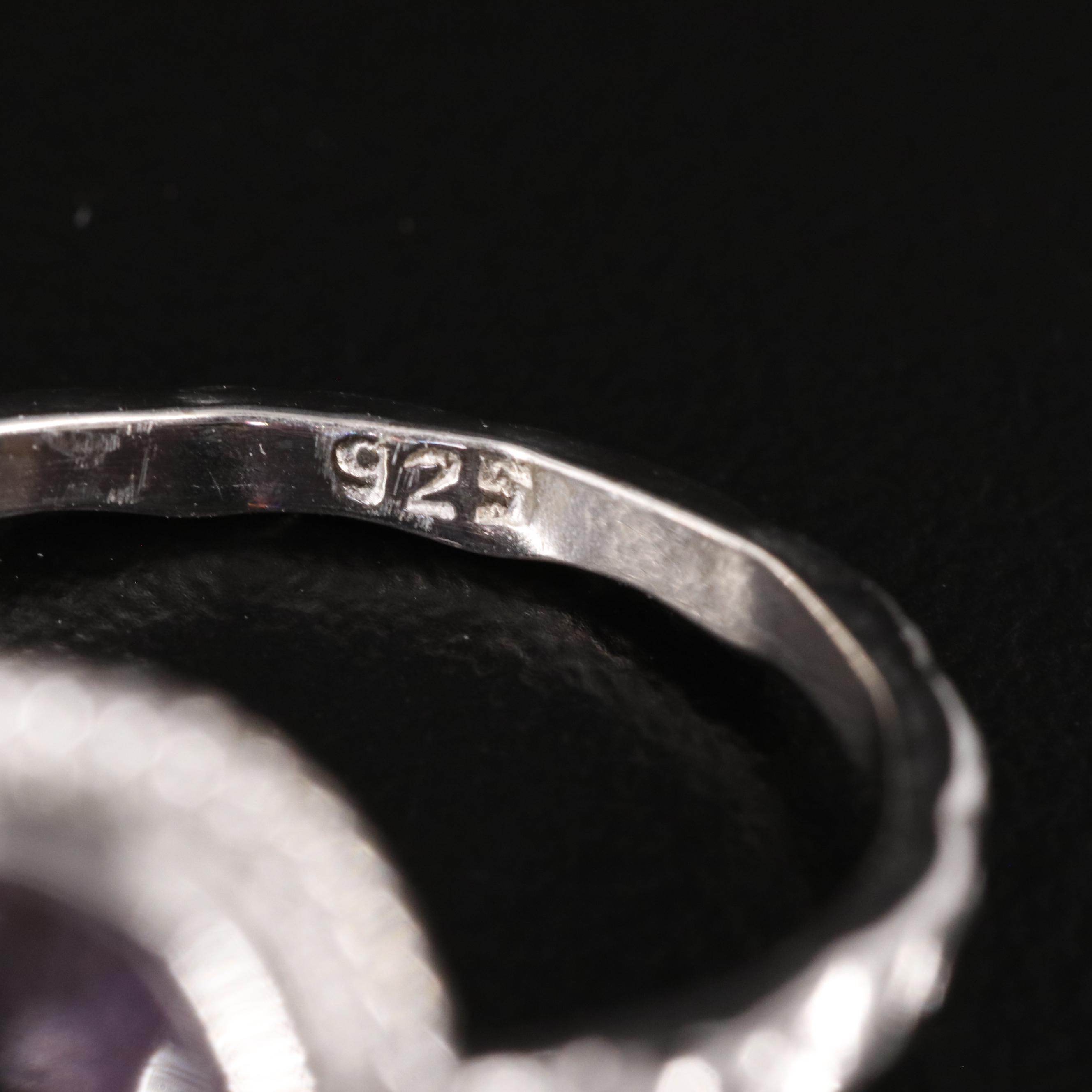 Sterling Amethyst Teardrop Ring