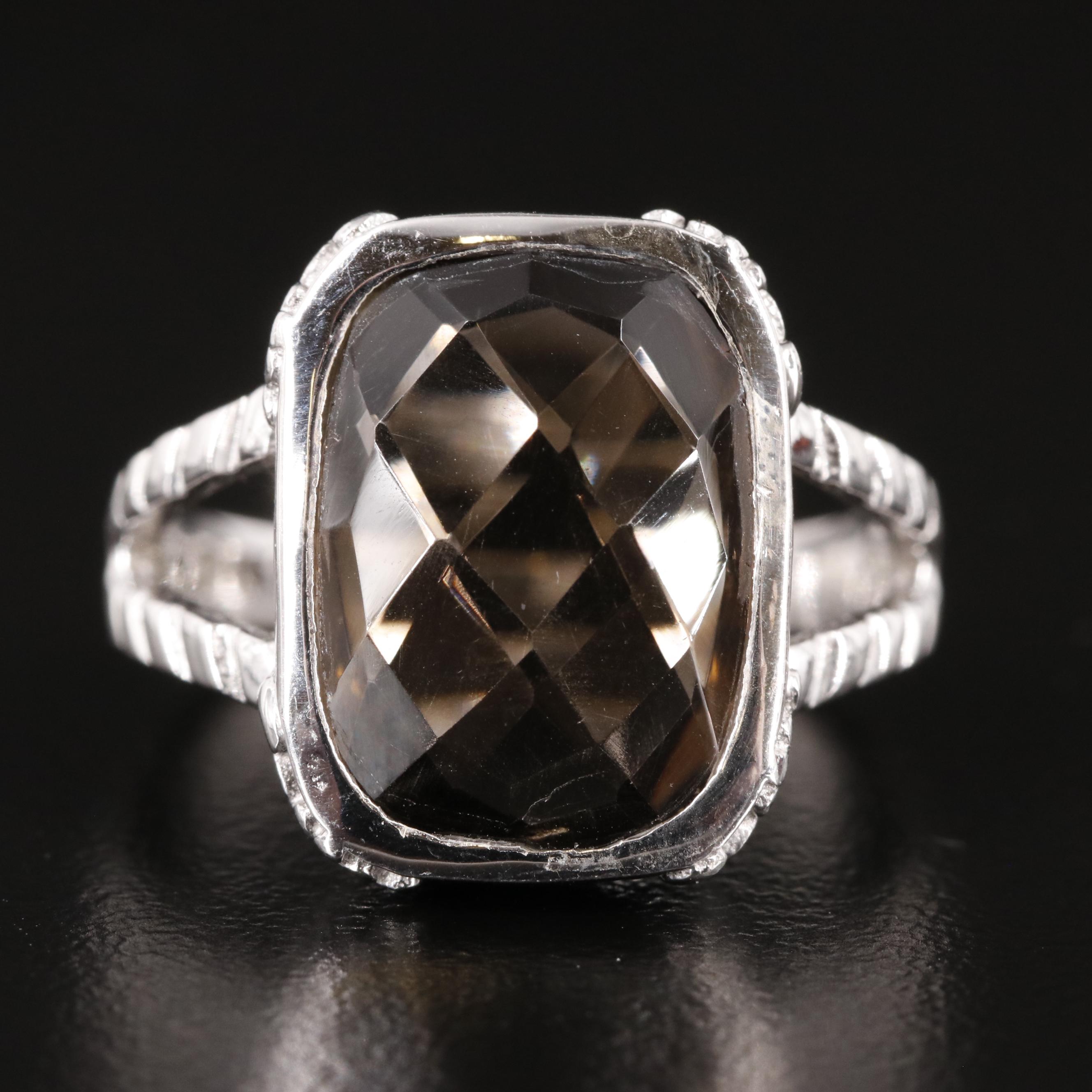 Sterling Smoky Quartz Ring