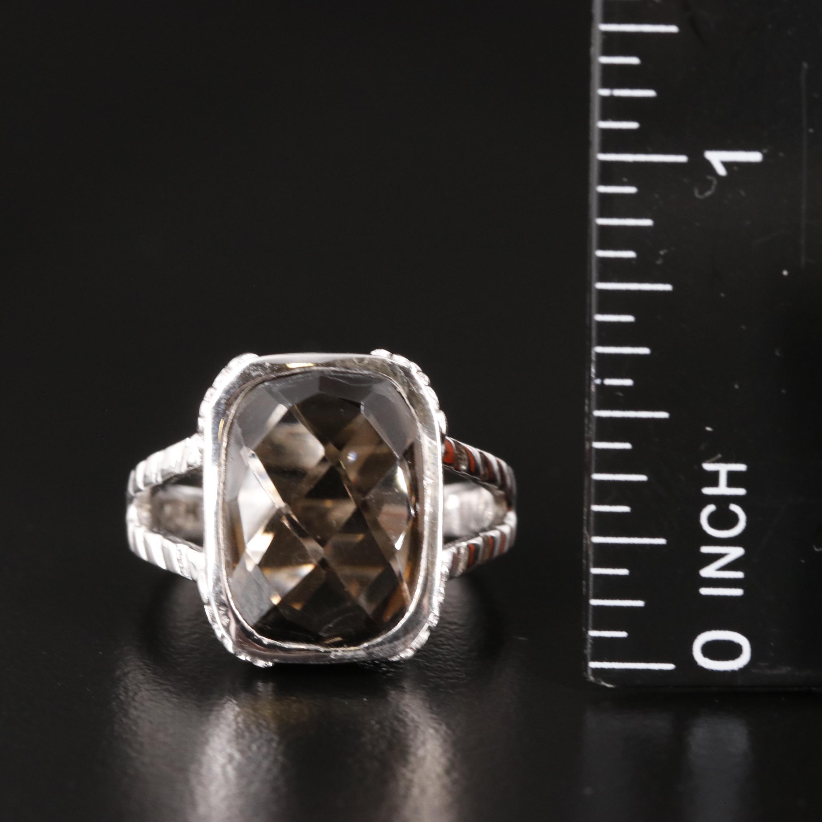Sterling Smoky Quartz Ring