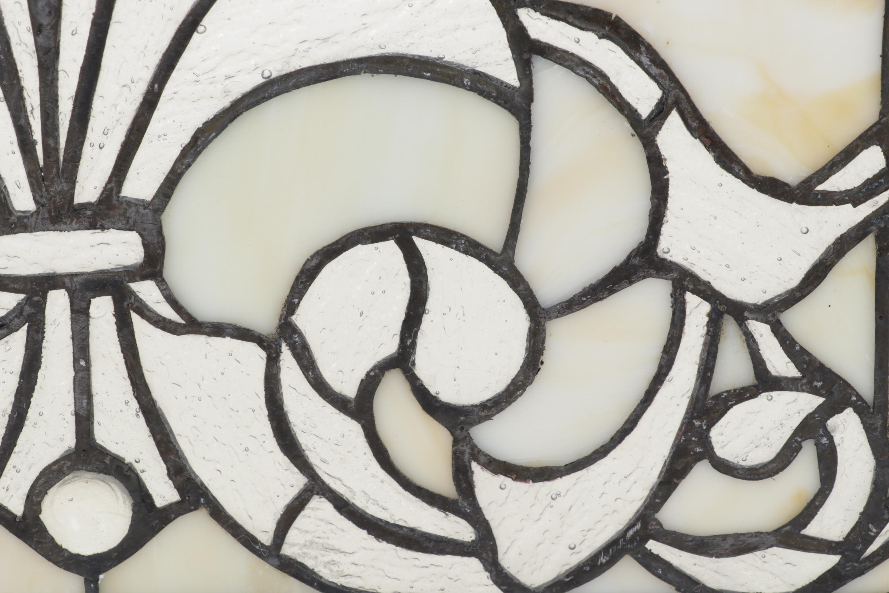 Arts and Crafts Style Slag and Leaded Glass Hanging Panel