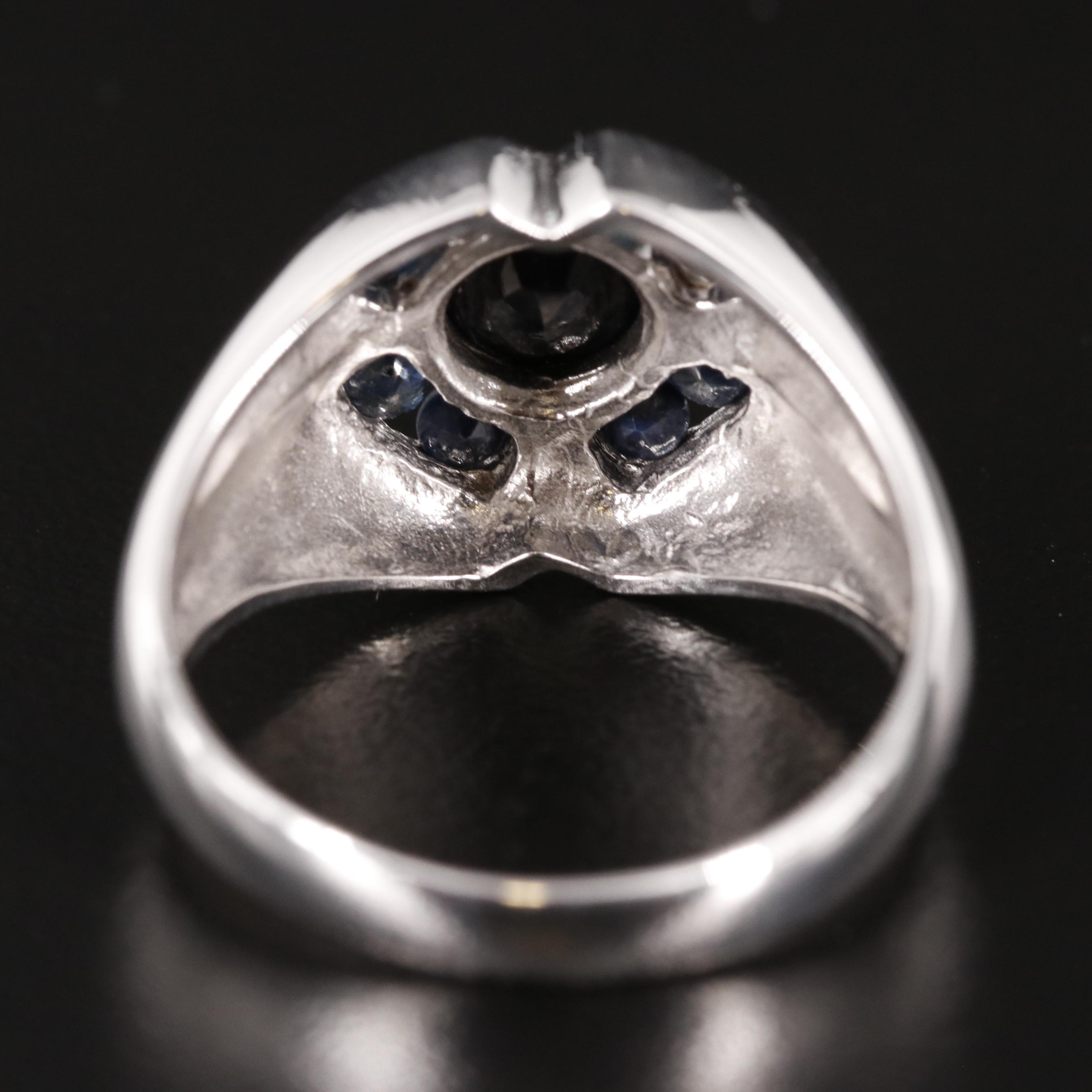 Sterling Sapphire Flower Ring