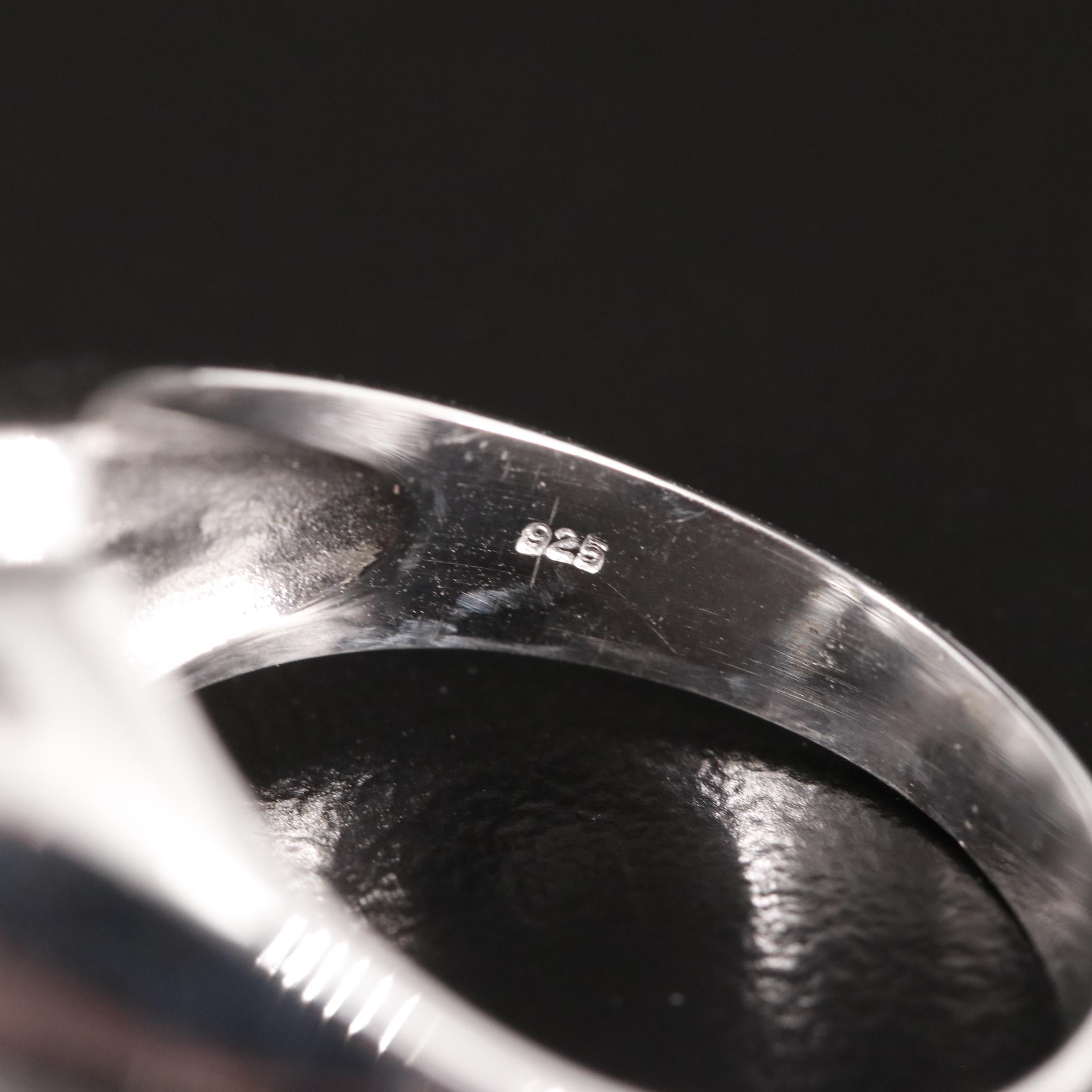 Sterling Sapphire Flower Ring