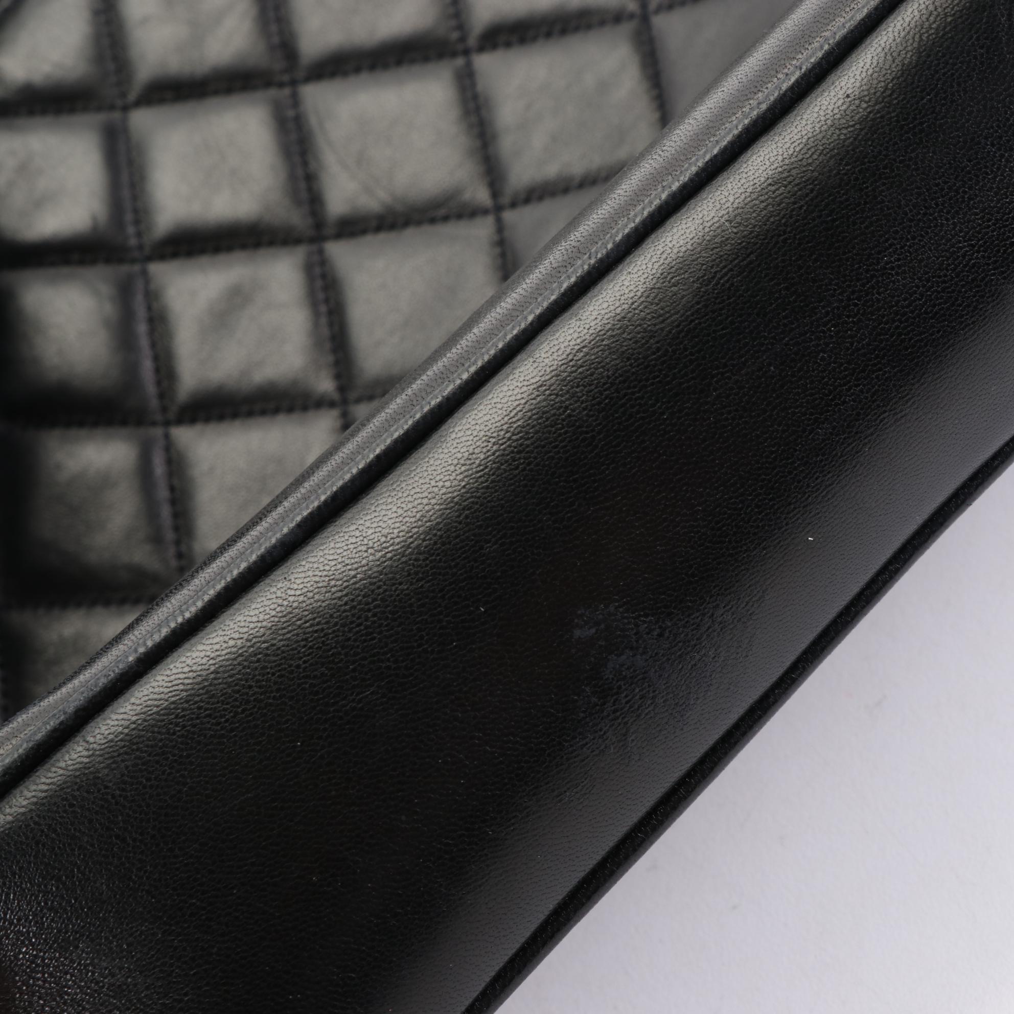 Chanel Shoulder Tote Bag in Black Quilted Lambskin Leather