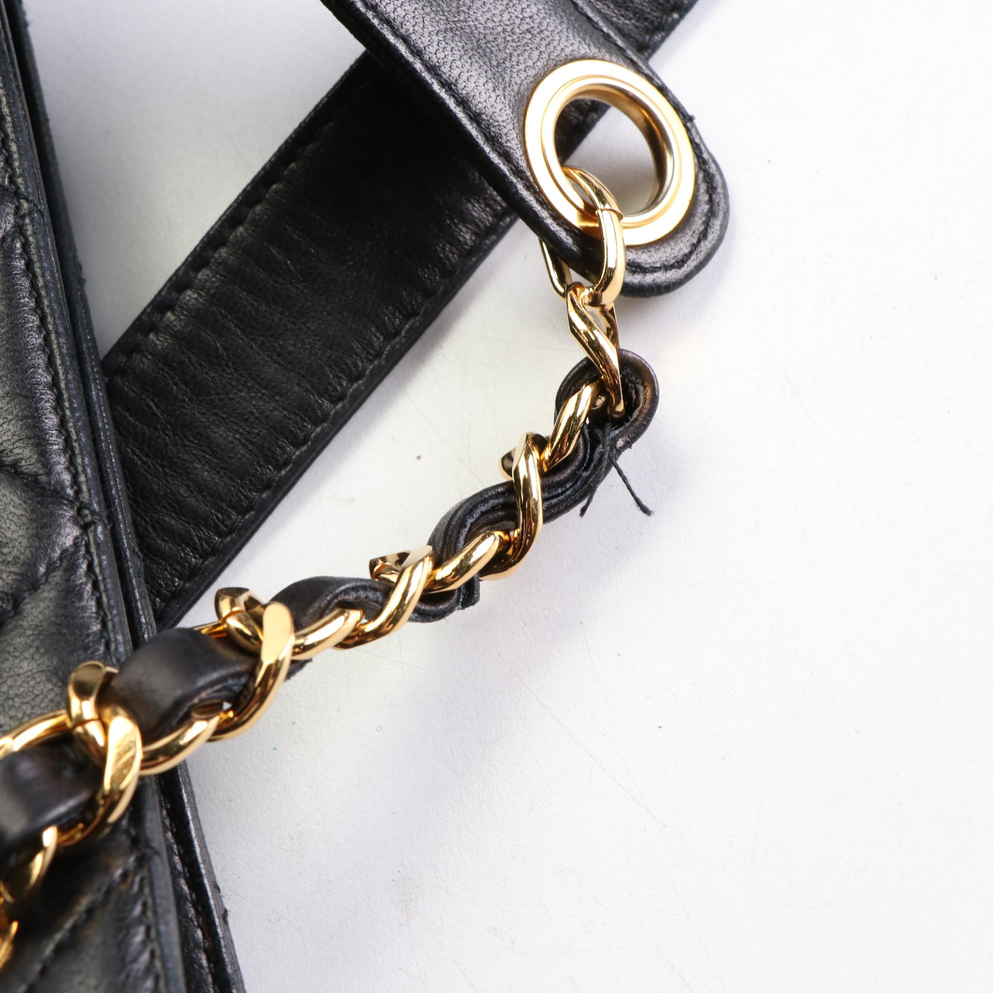 Chanel Shoulder Tote Bag in Black Quilted Lambskin Leather