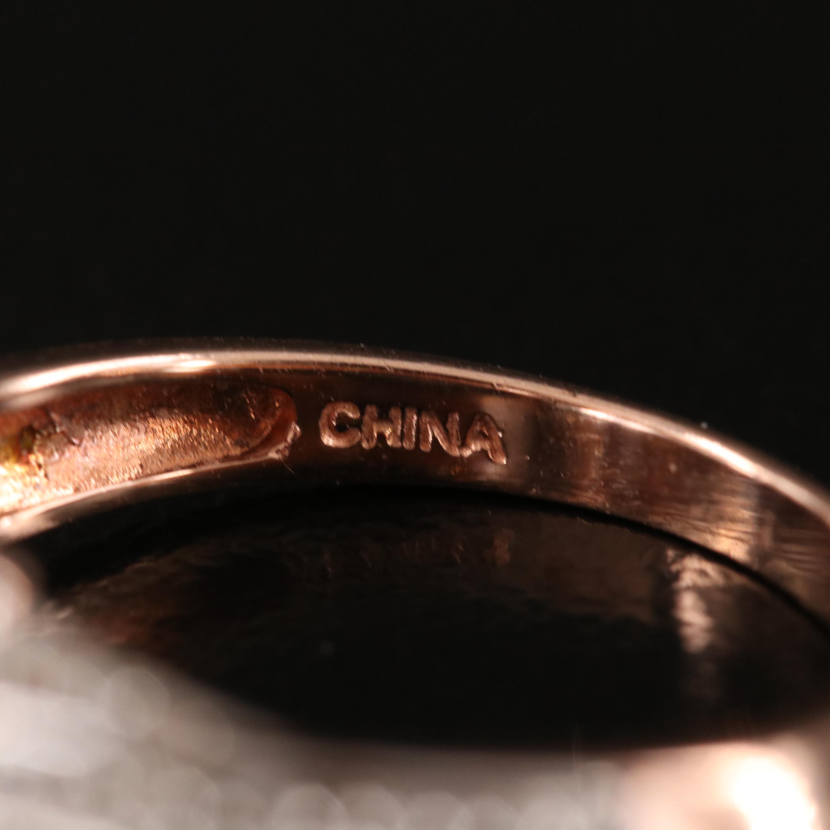 10K Rose Gold Morganite and Diamond Ring