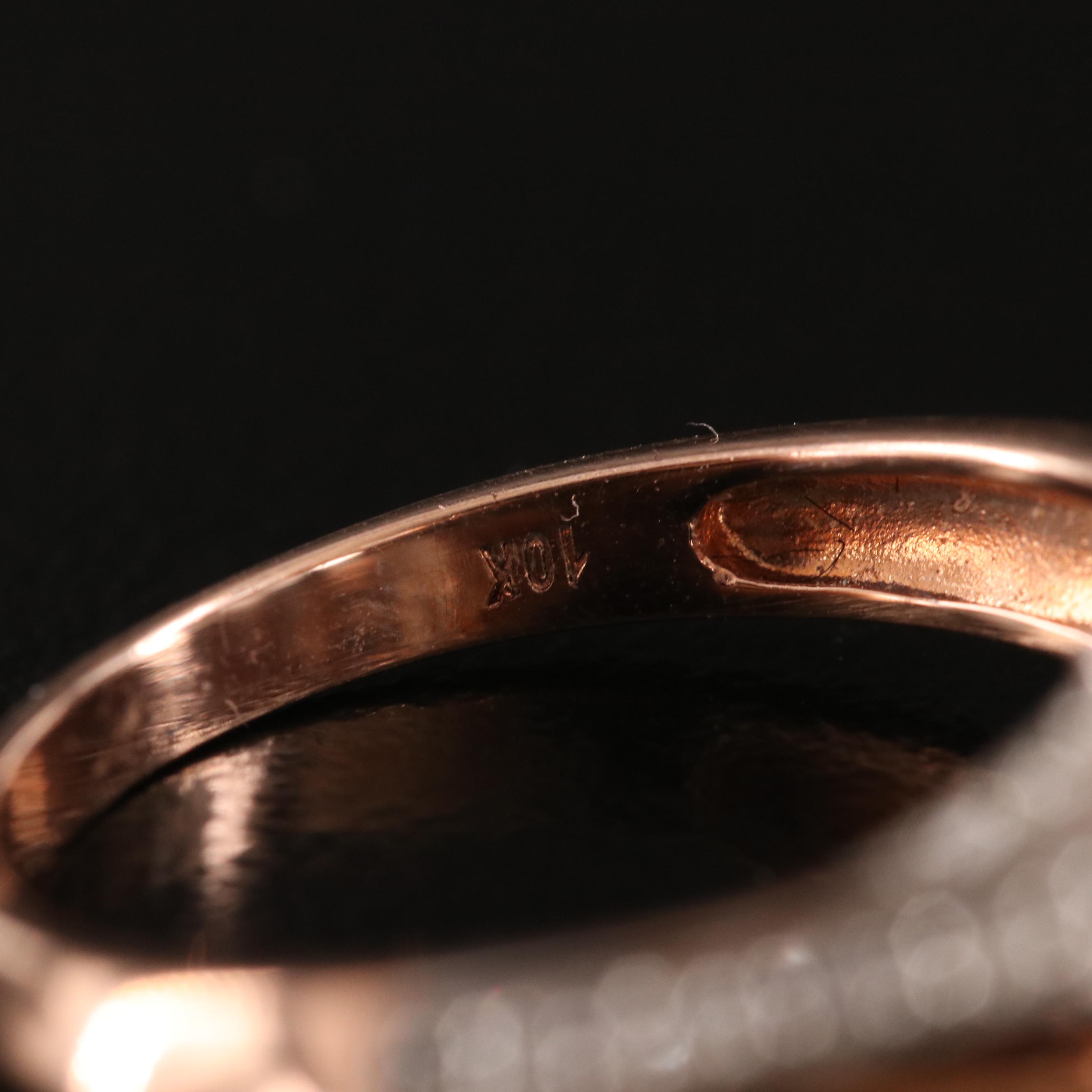 10K Rose Gold Morganite and Diamond Ring