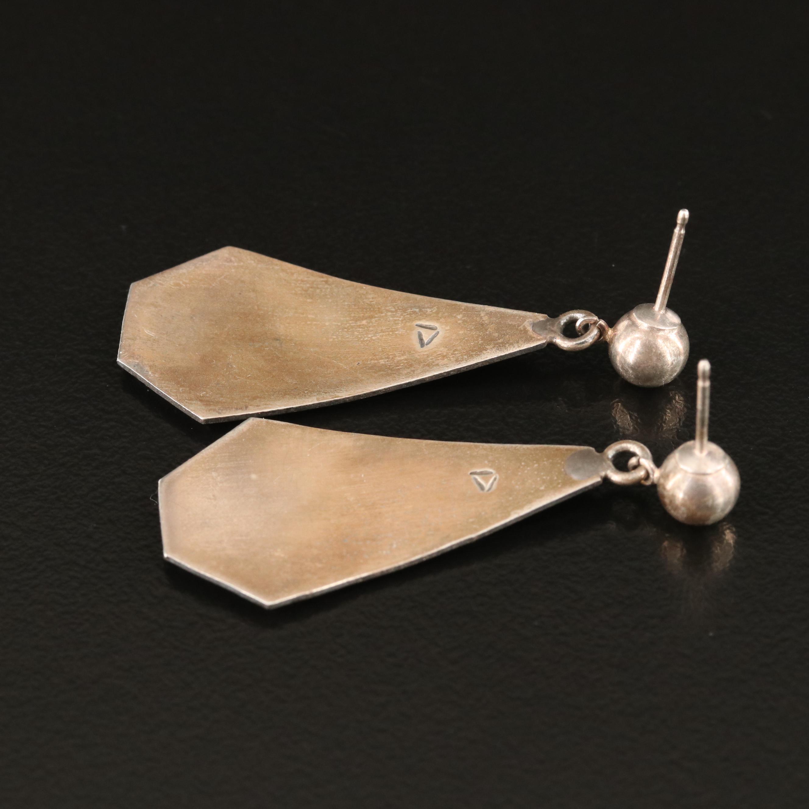 Southwestern Sterling Overlap Drop Earrings