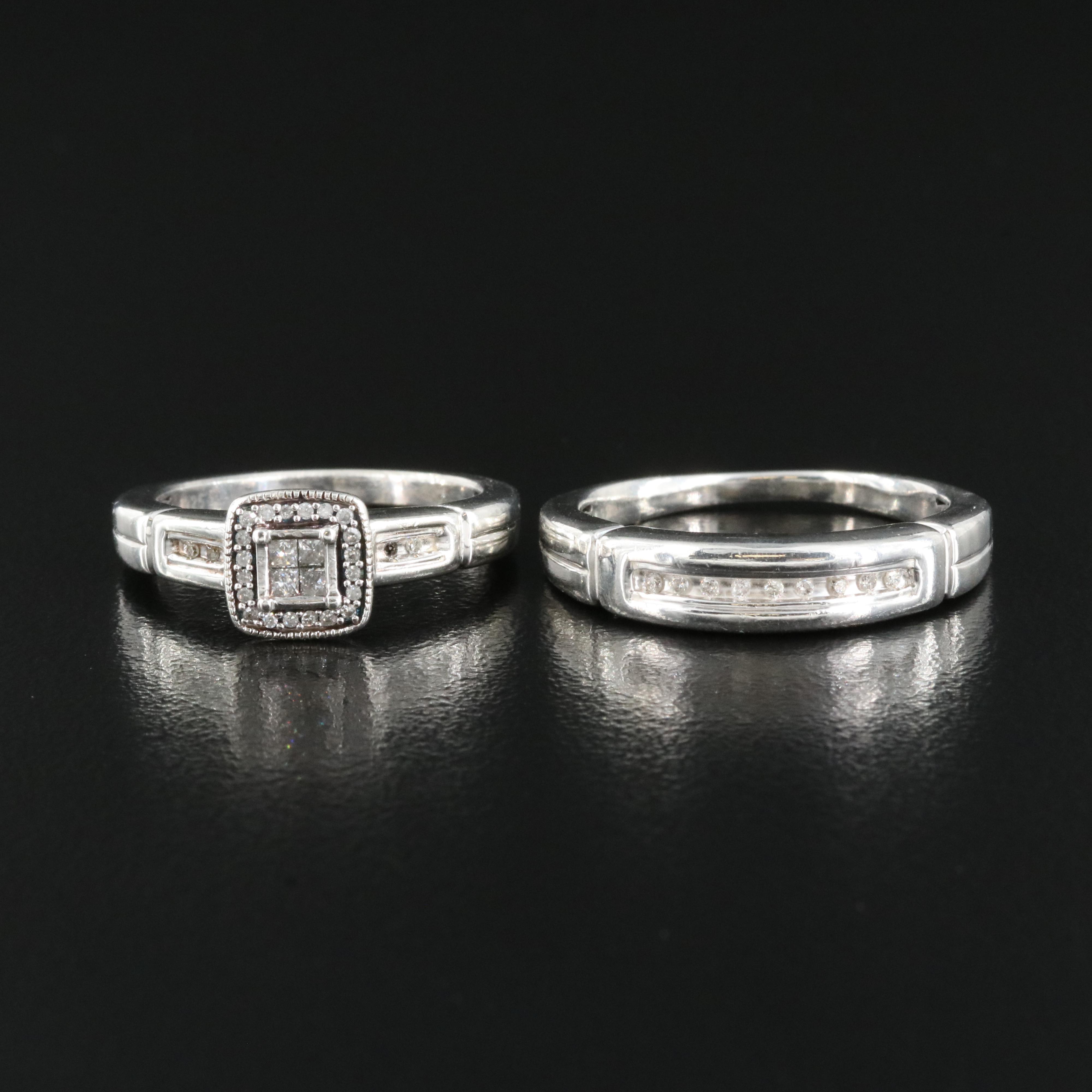 Sterling Diamond Ring and Band