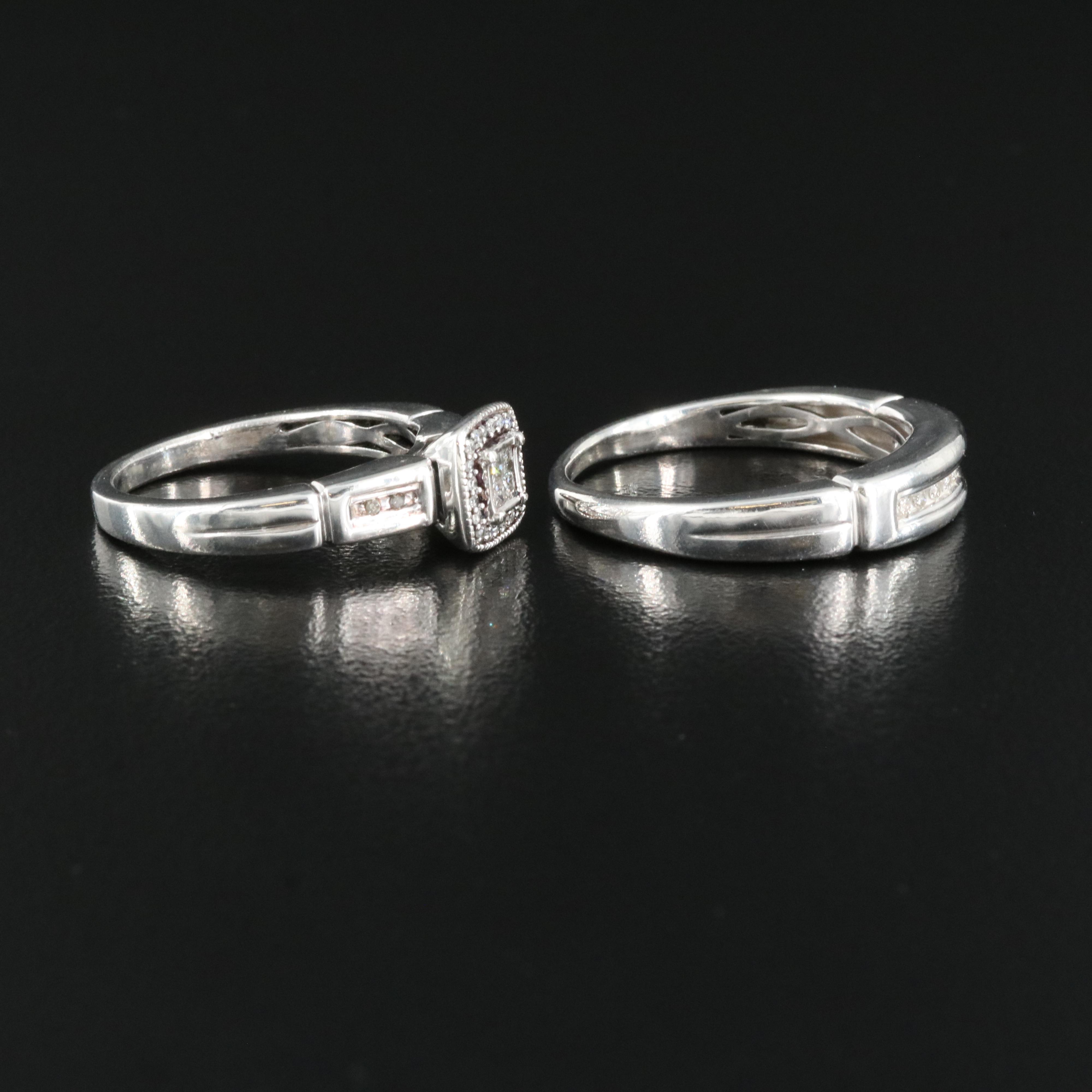 Sterling Diamond Ring and Band