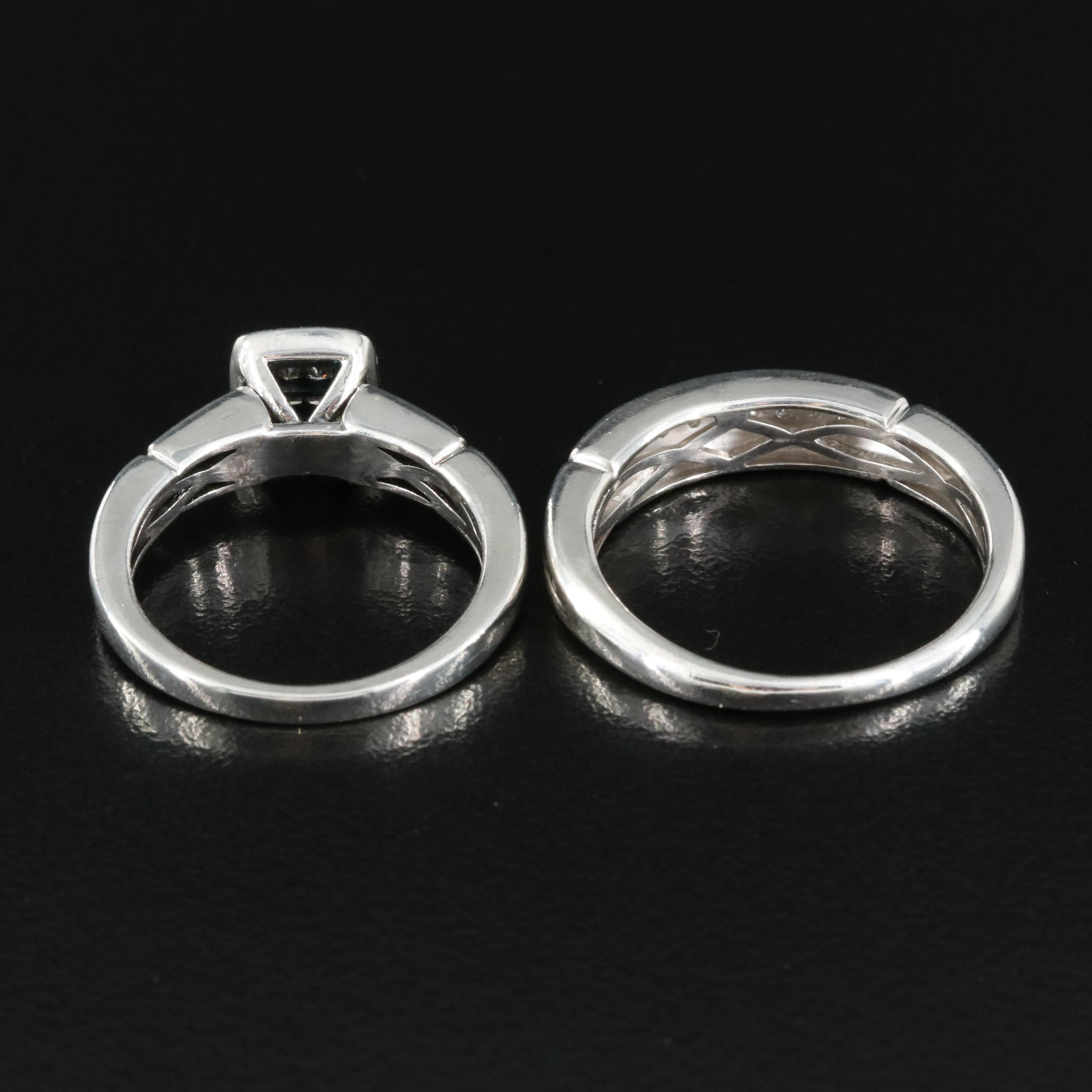 Sterling Diamond Ring and Band