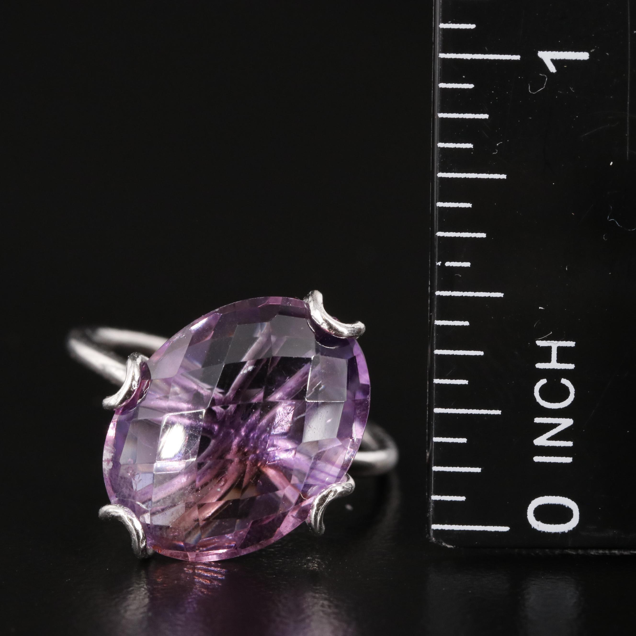 Sterling Oval Amethyst Ring