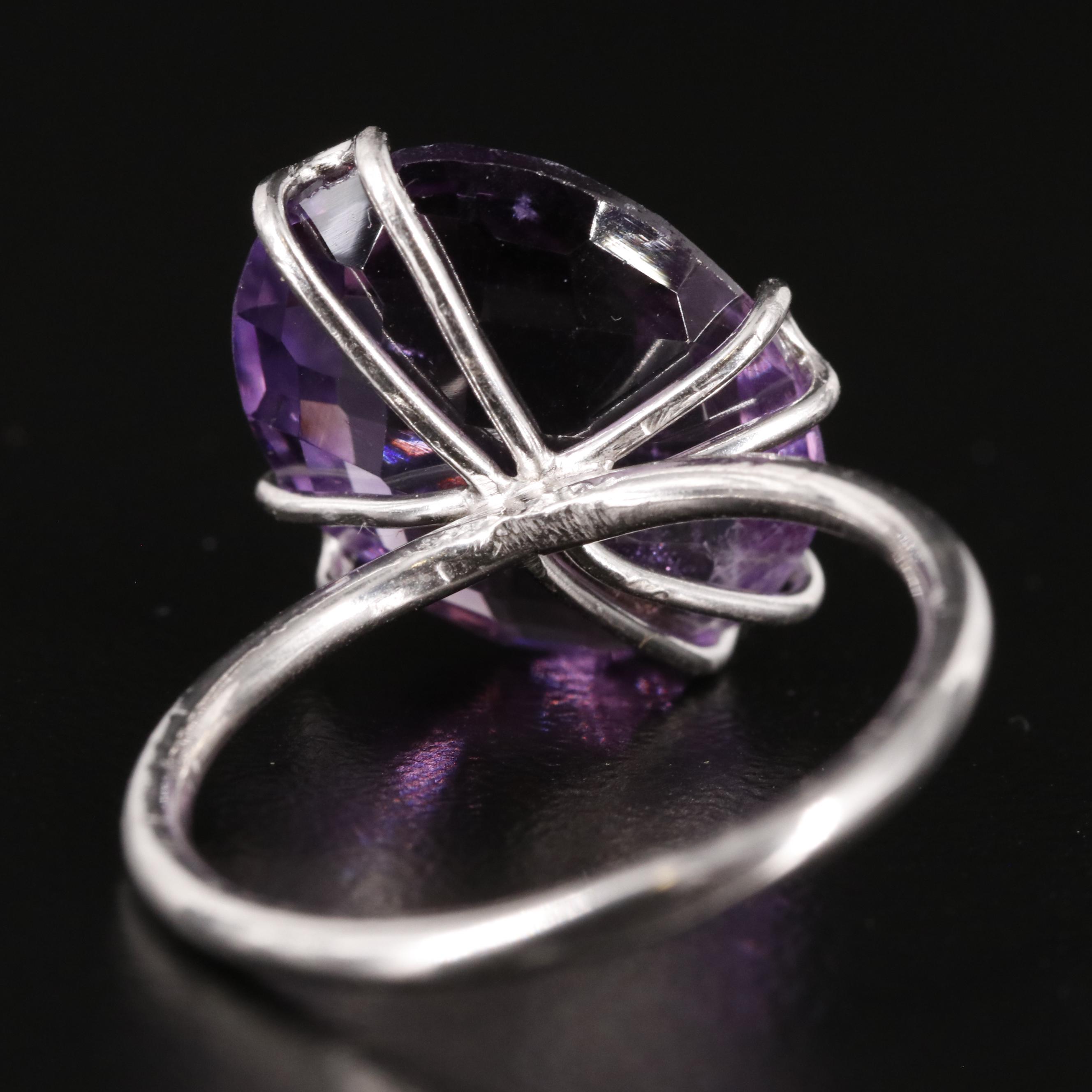 Sterling Oval Amethyst Ring