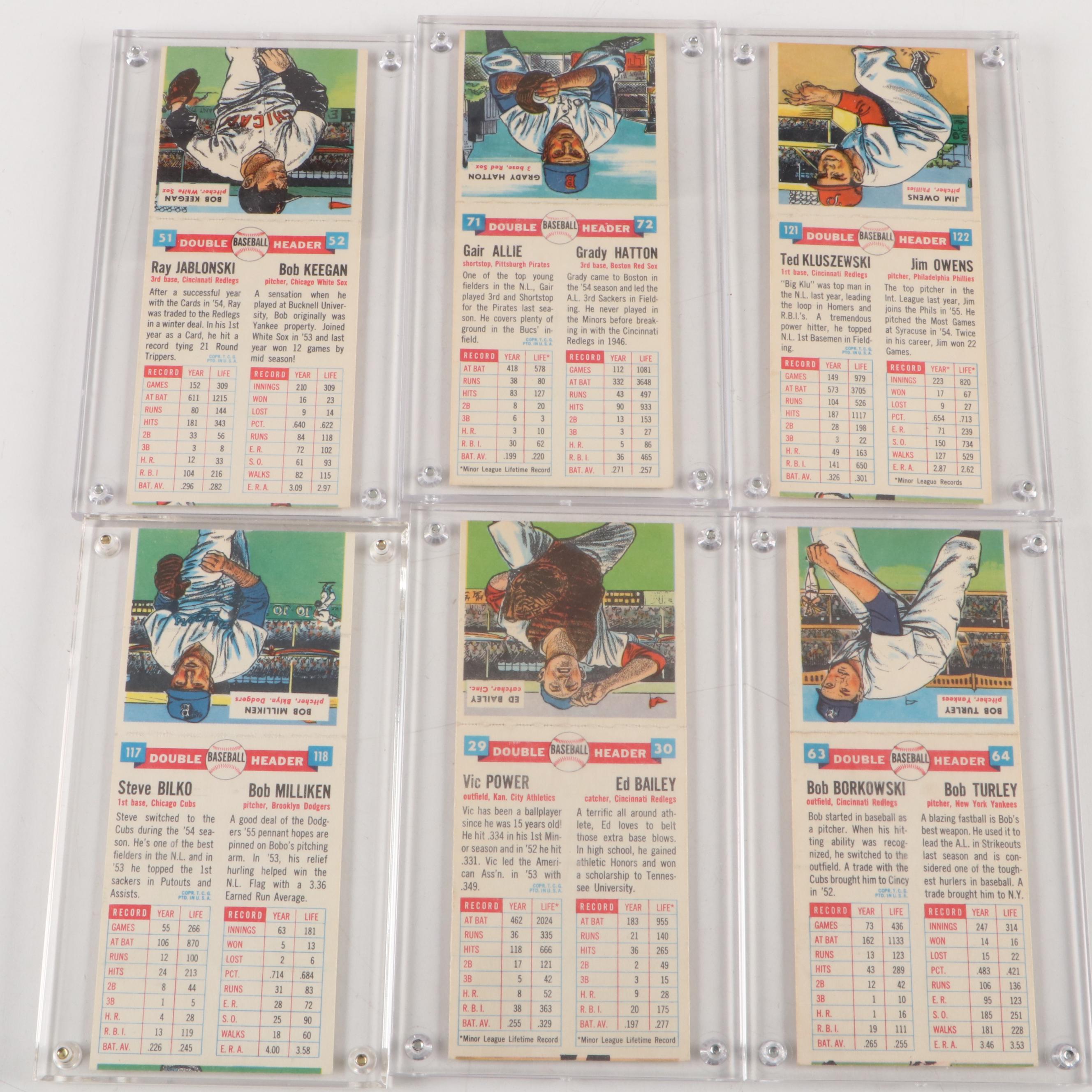 1955 Topps Doubleheaders Baseball Cards with Al Kaline, Bob Turley and More