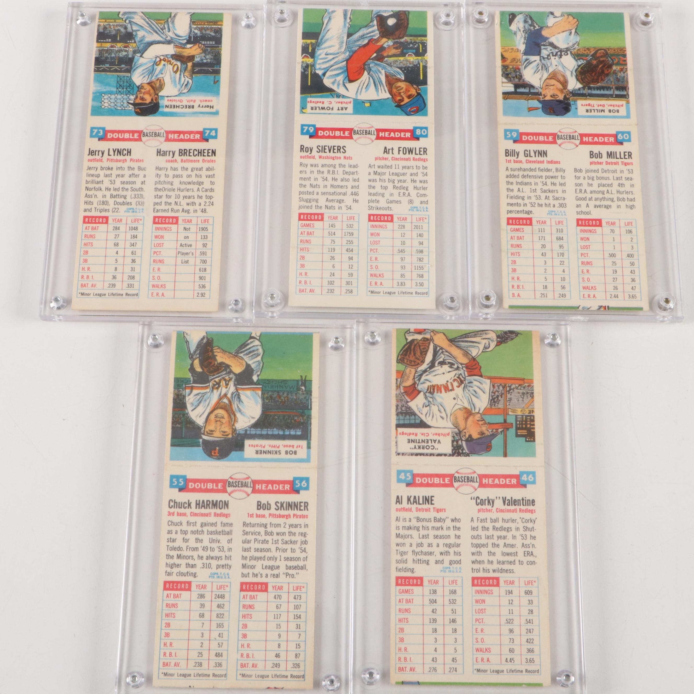 1955 Topps Doubleheaders Baseball Cards with Al Kaline, Bob Turley and More