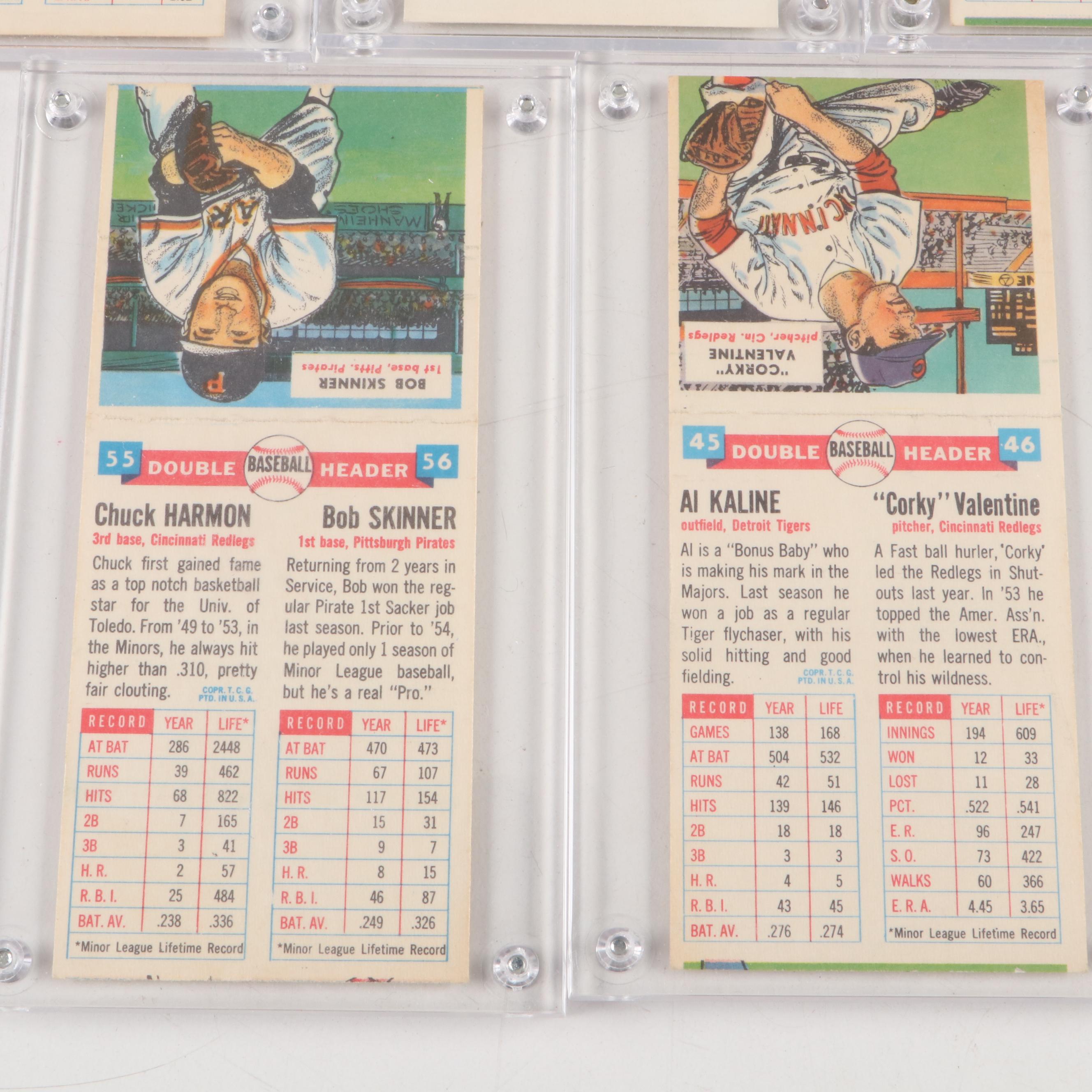 1955 Topps Doubleheaders Baseball Cards with Al Kaline, Bob Turley and More