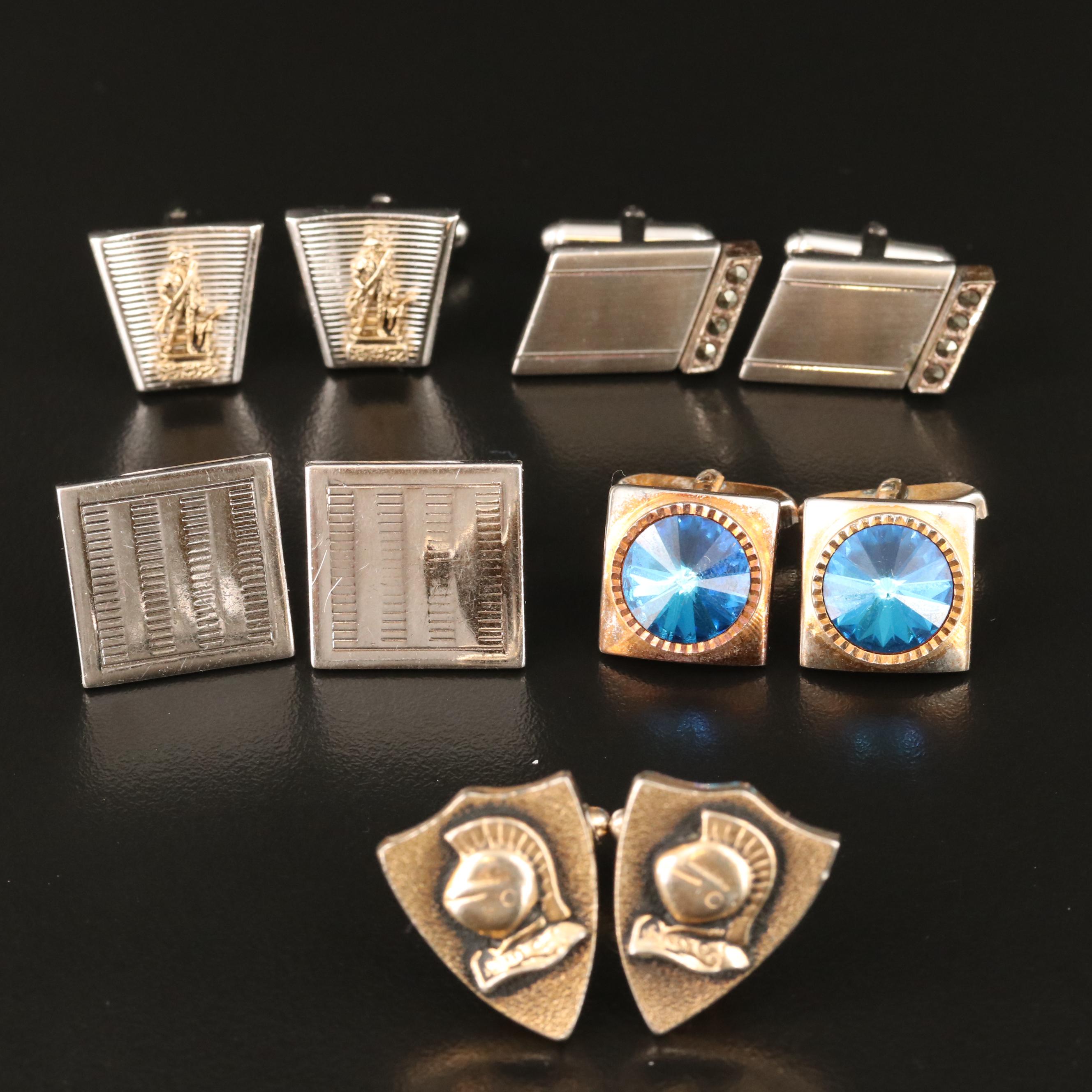 Cufflink, Tie Bars, Brooch and Charms Included in Jewelry Selection