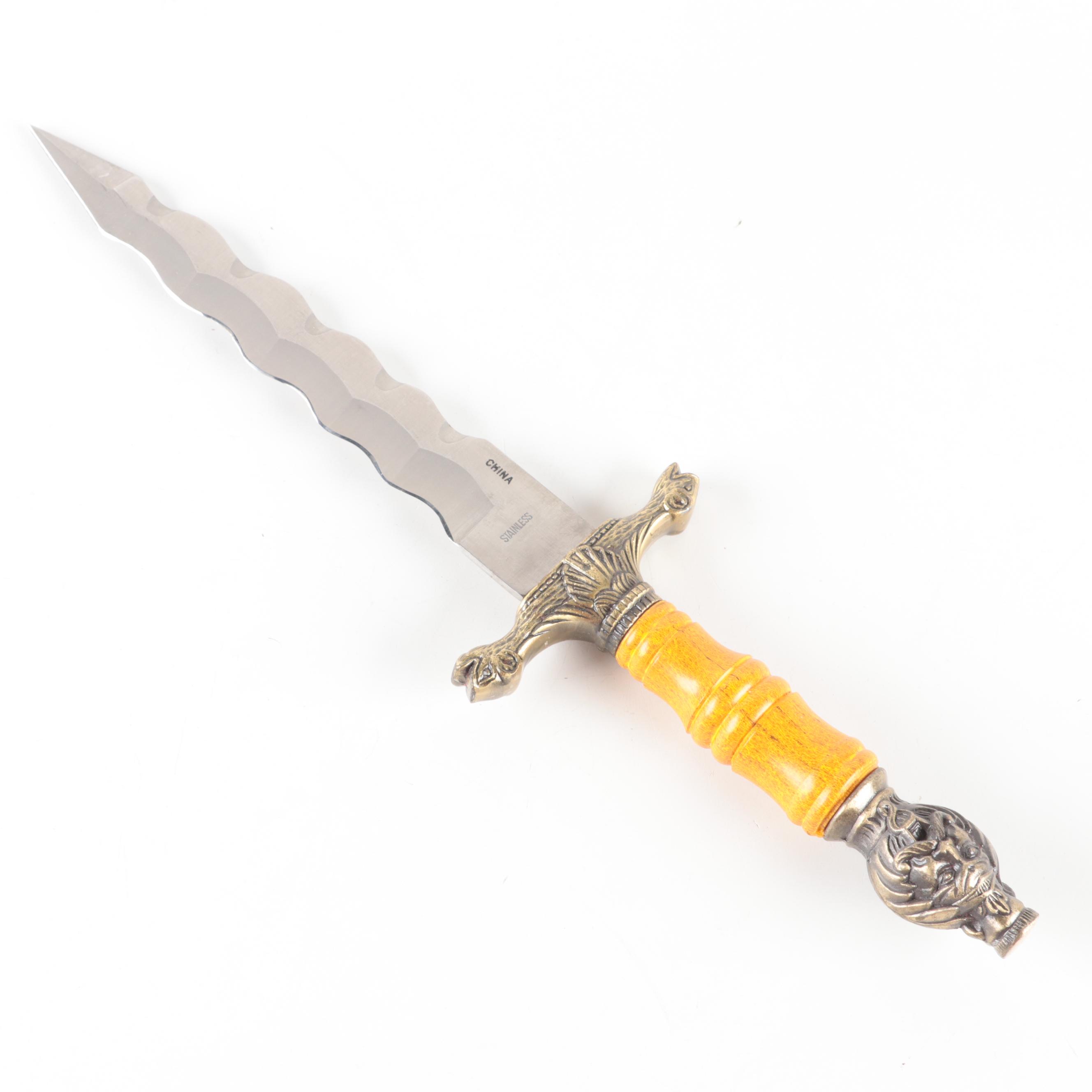Stainless Steel Cheetah Flamberge Dagger