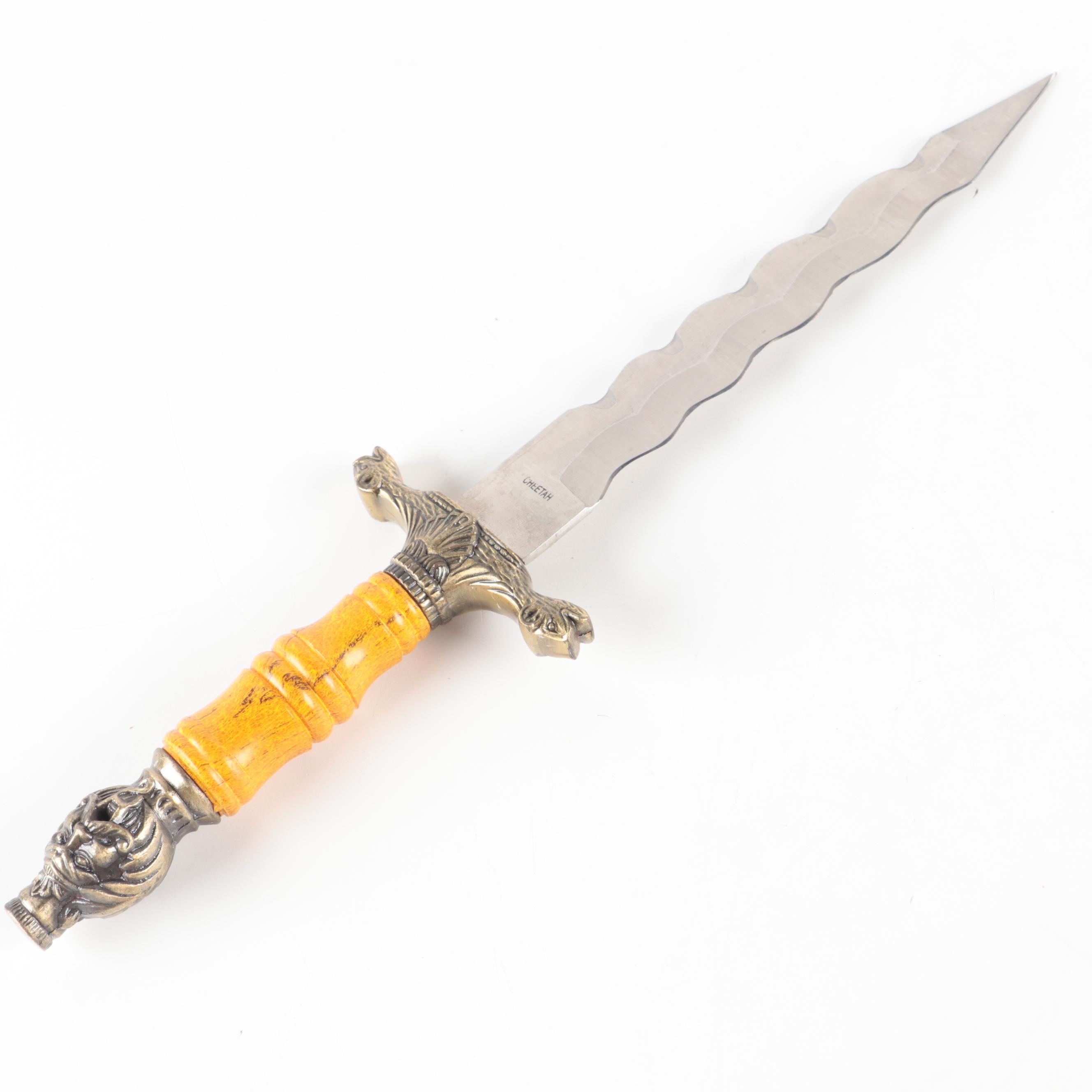 Stainless Steel Cheetah Flamberge Dagger