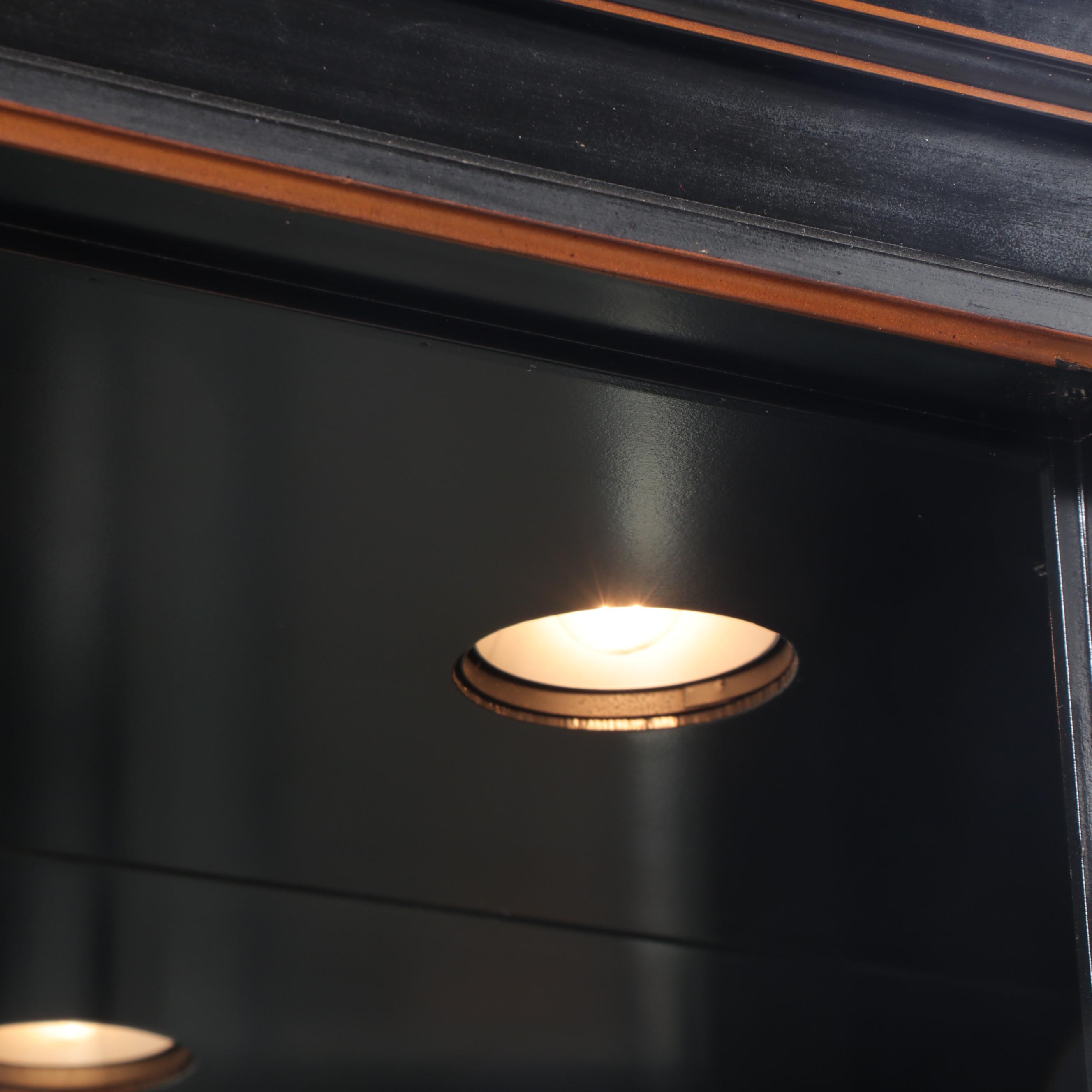 Jasper Cabinet Co. Chinoiserie Style Black Lacquered China Cabinet