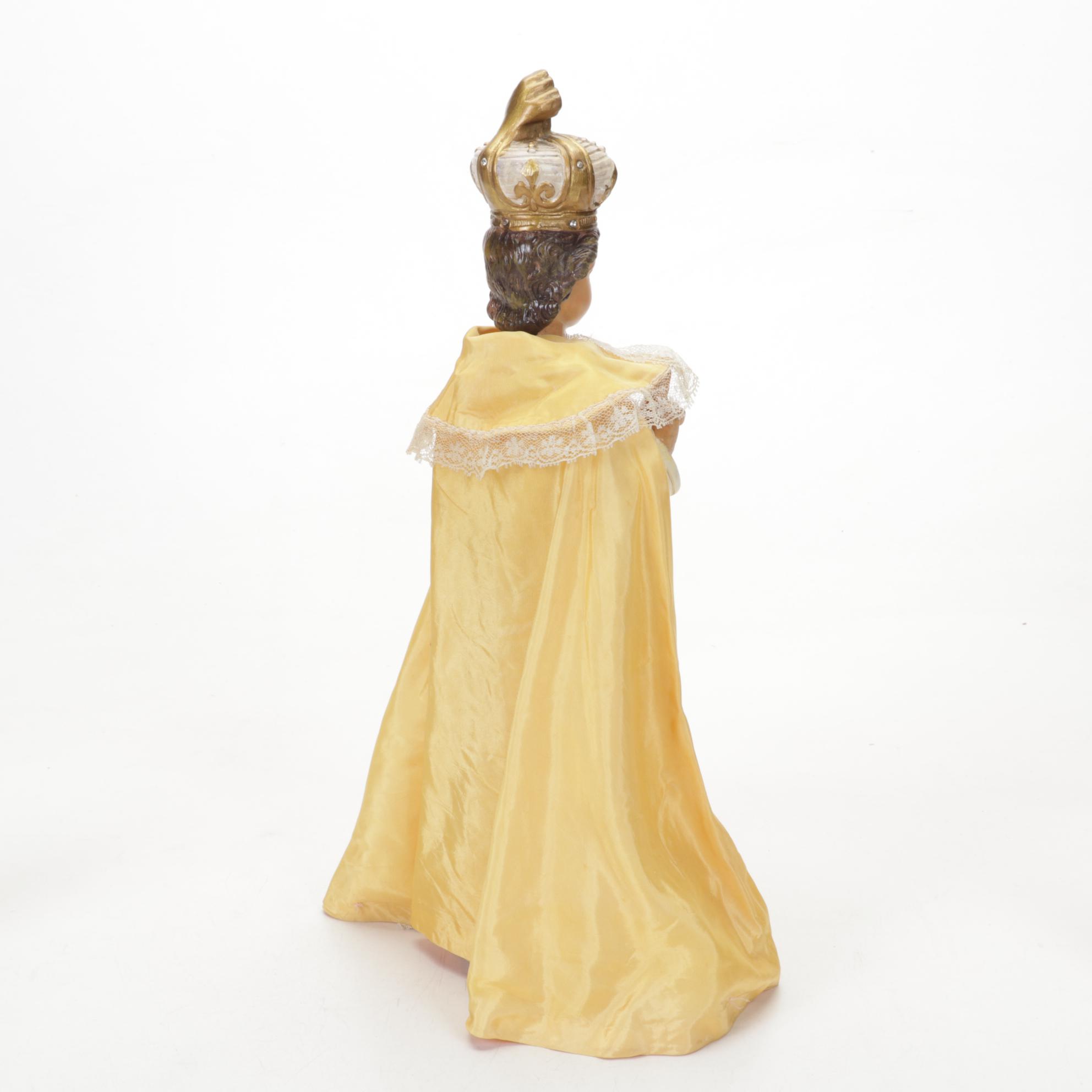 Chalkware Infant of Prague with Communicants Manual and Russian Icon