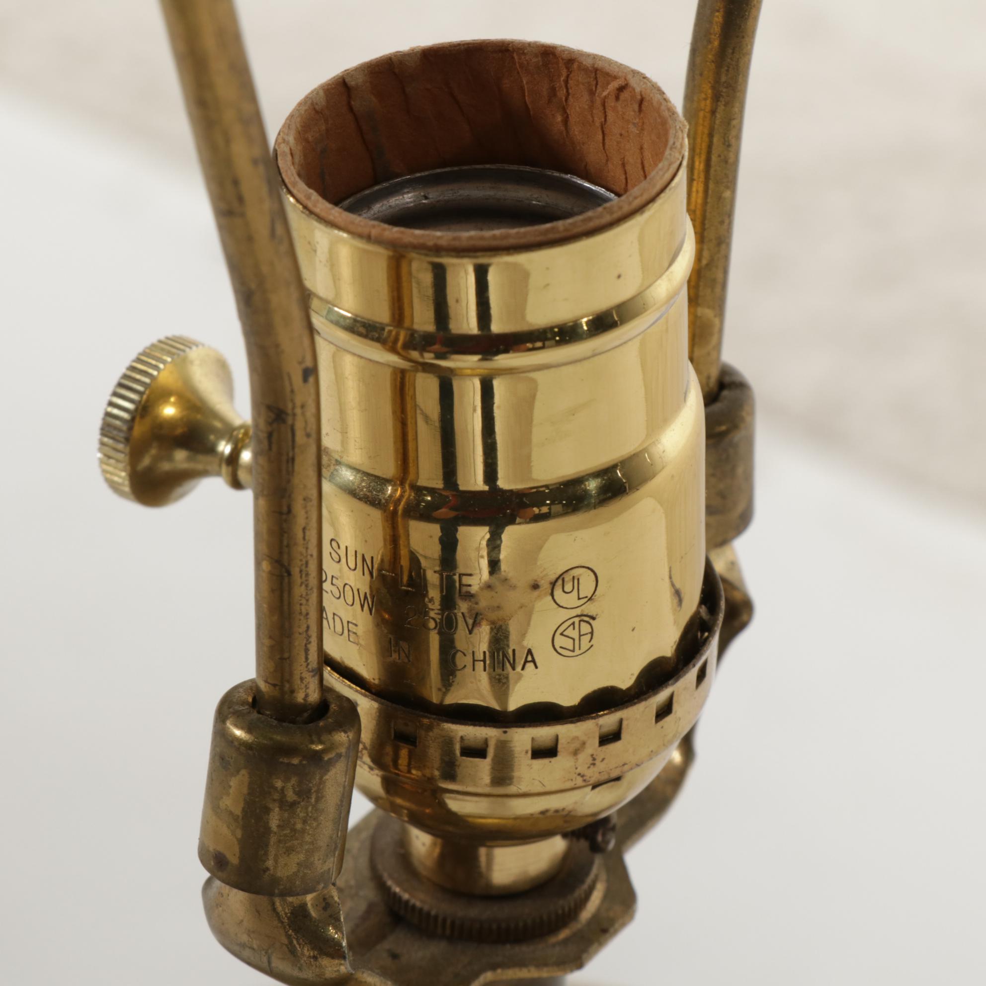 Scandinavian Style Hand-Painted Floral Porcelain Table Lamp, Late 20th Century