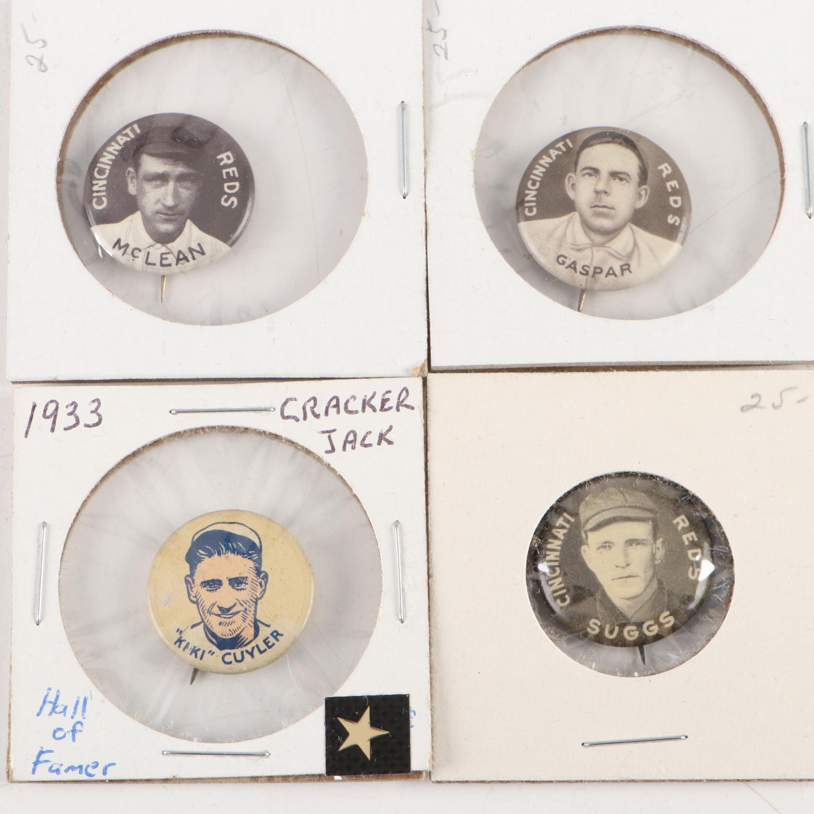 Cincinnati Reds Sweet Caporal and Cracker Jack Pinbacks, Early/ Mid-20th Century