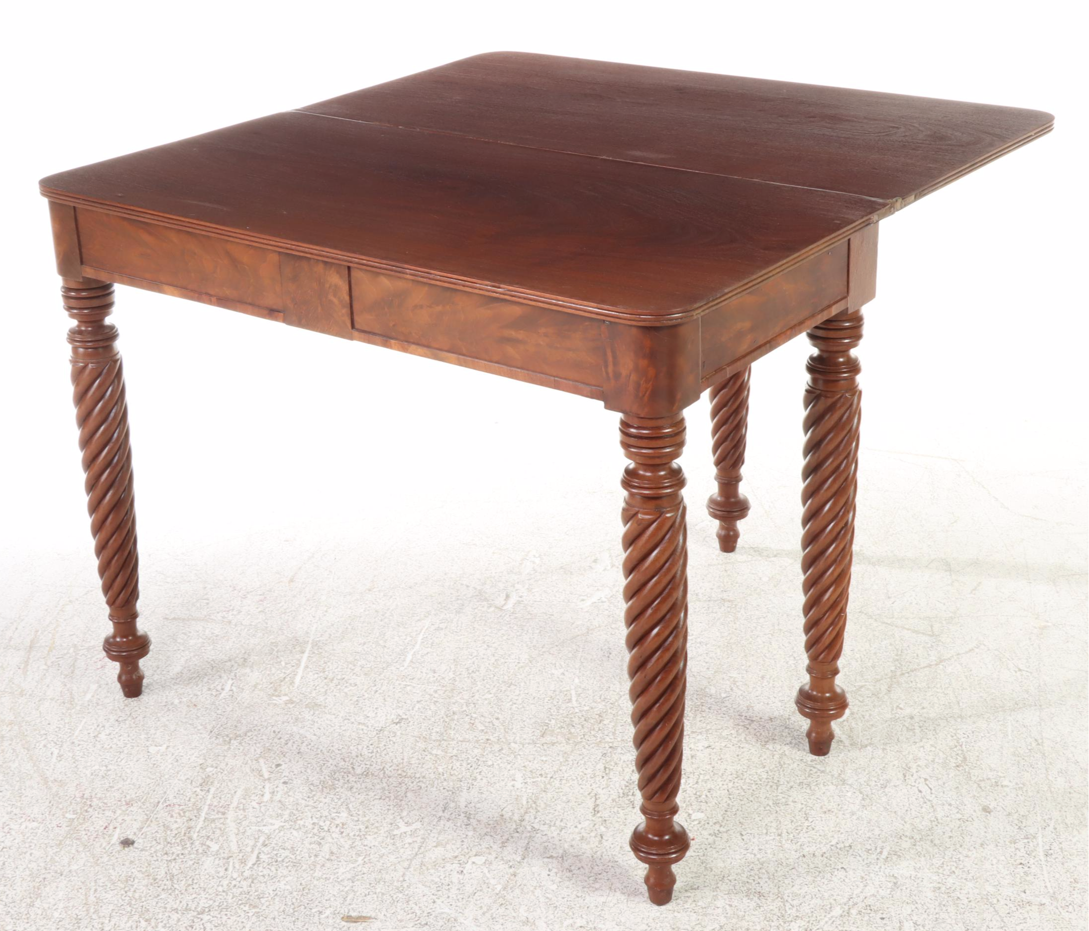 Late Federal Flame Mahogany Games Table, circa 1830