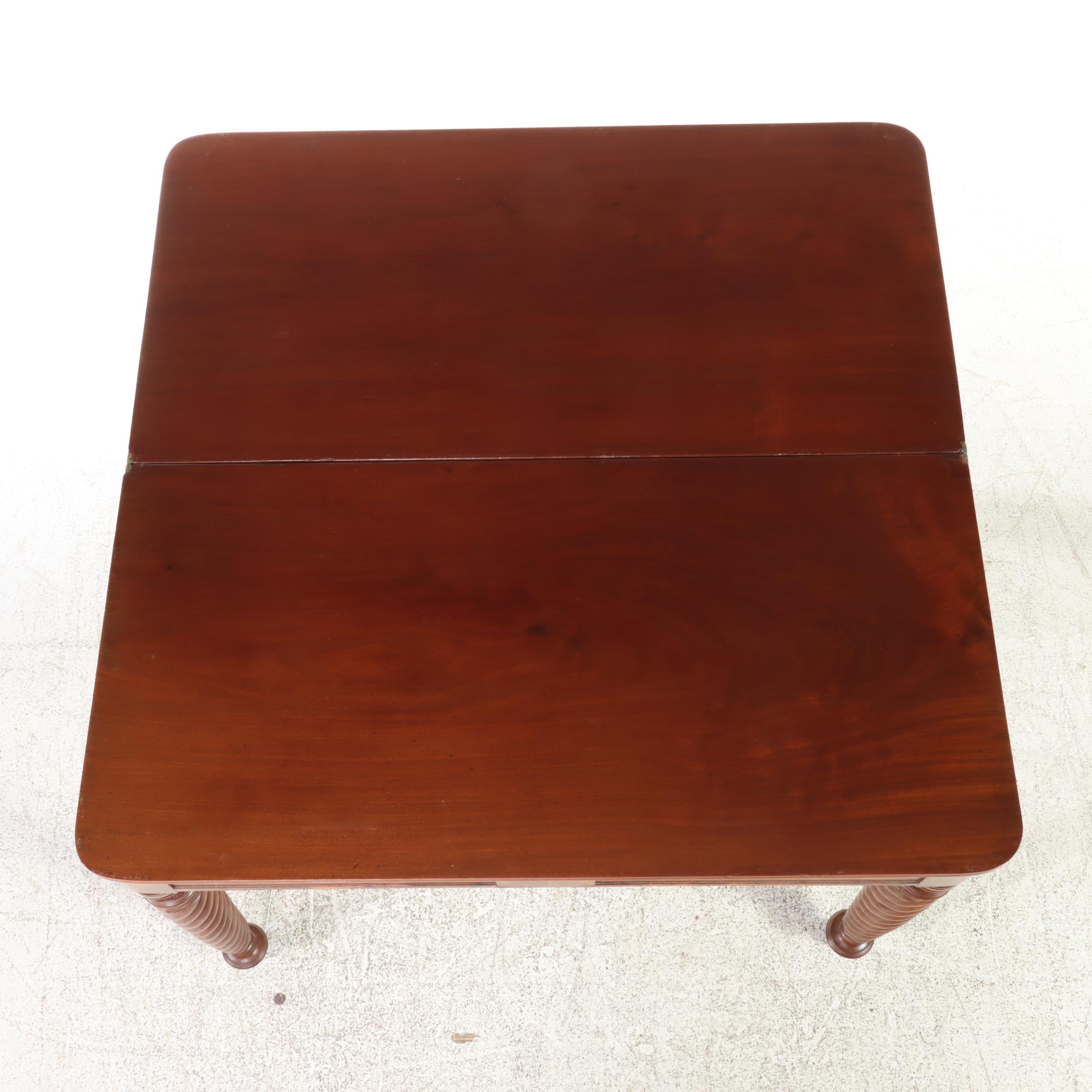 Late Federal Flame Mahogany Games Table, circa 1830