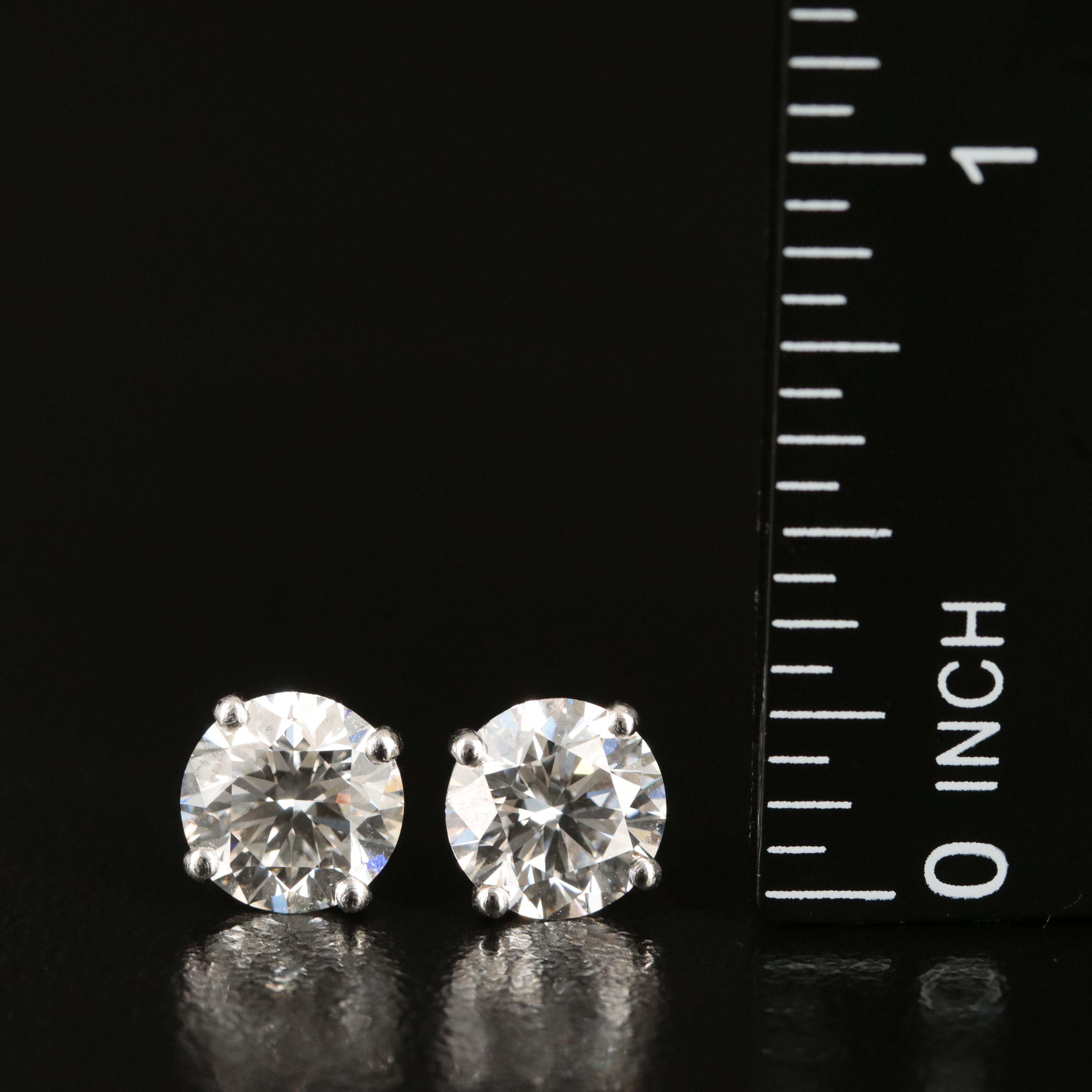 Platinum 3.21 CTW Lab Grown Diamond Martini Stud Earrings with IGI Reports