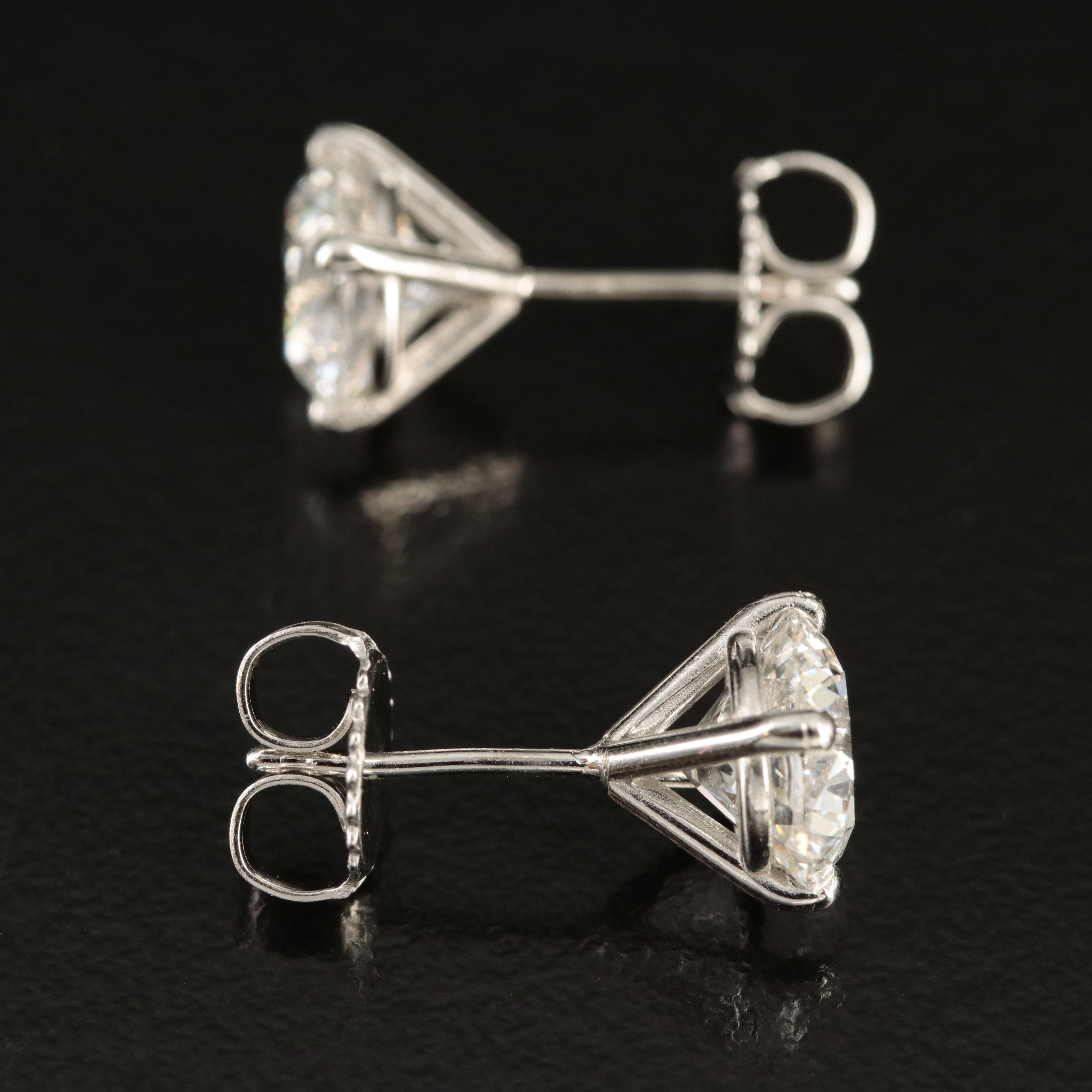 Platinum 3.21 CTW Lab Grown Diamond Martini Stud Earrings with IGI Reports