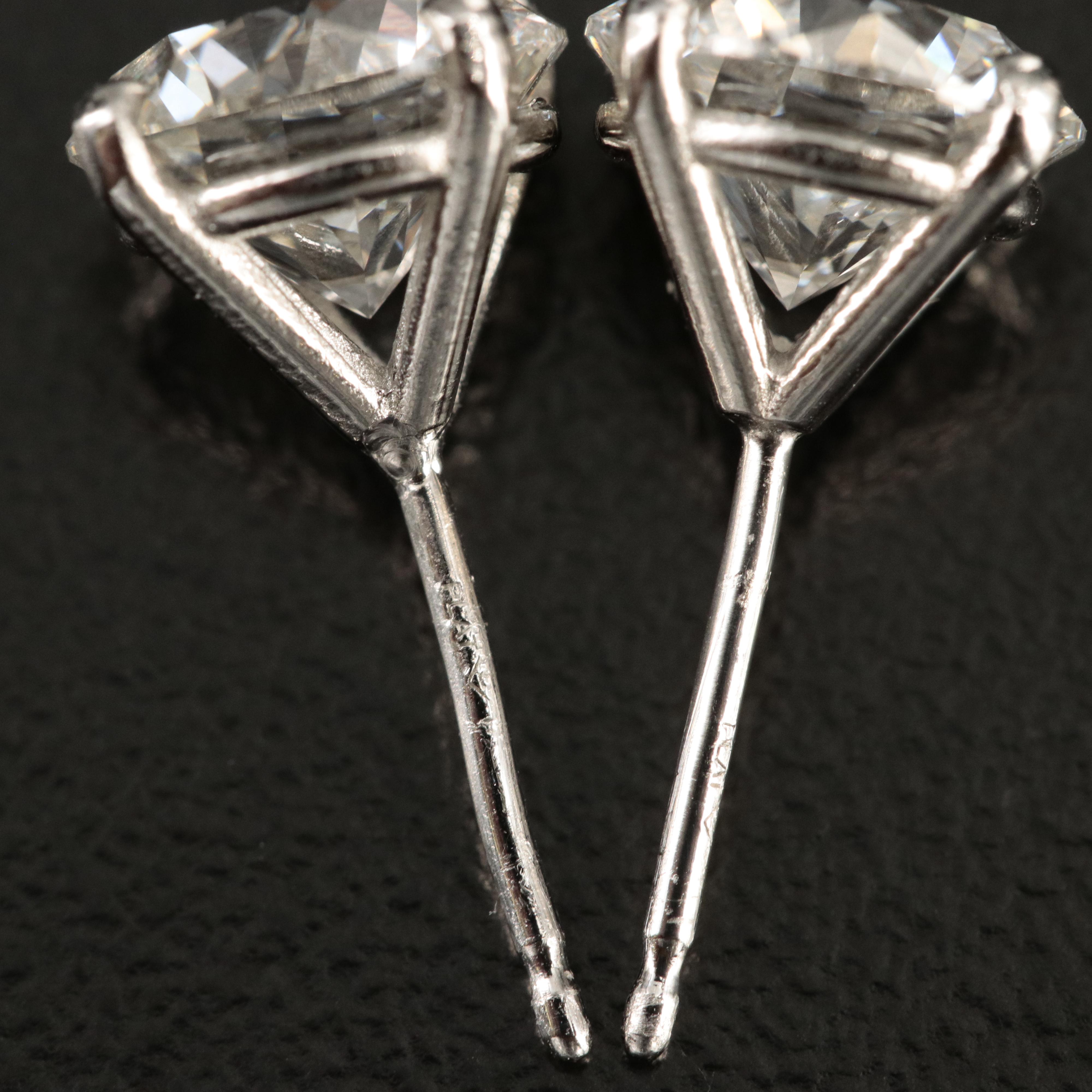 Platinum 3.21 CTW Lab Grown Diamond Martini Stud Earrings with IGI Reports