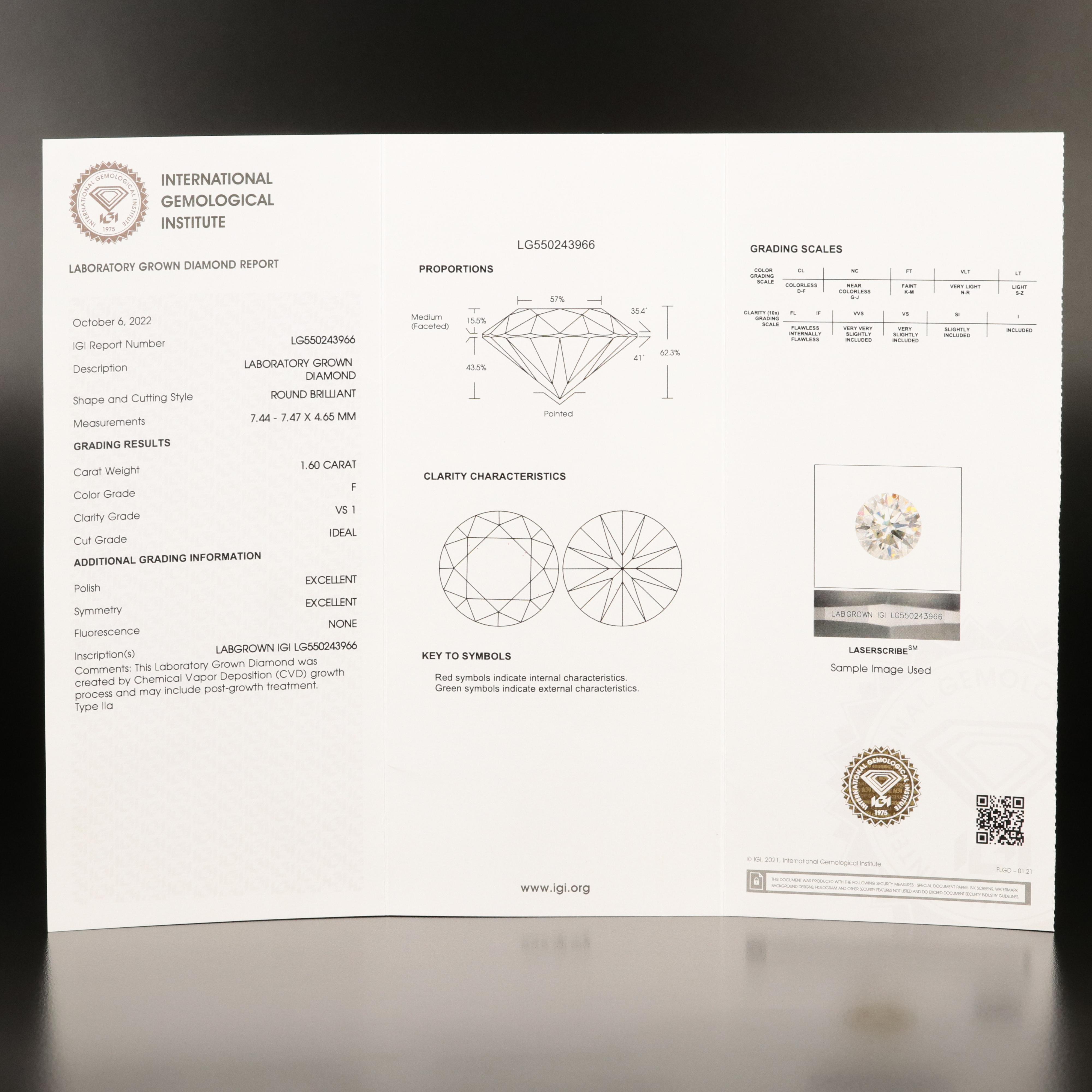 Platinum 3.21 CTW Lab Grown Diamond Martini Stud Earrings with IGI Reports