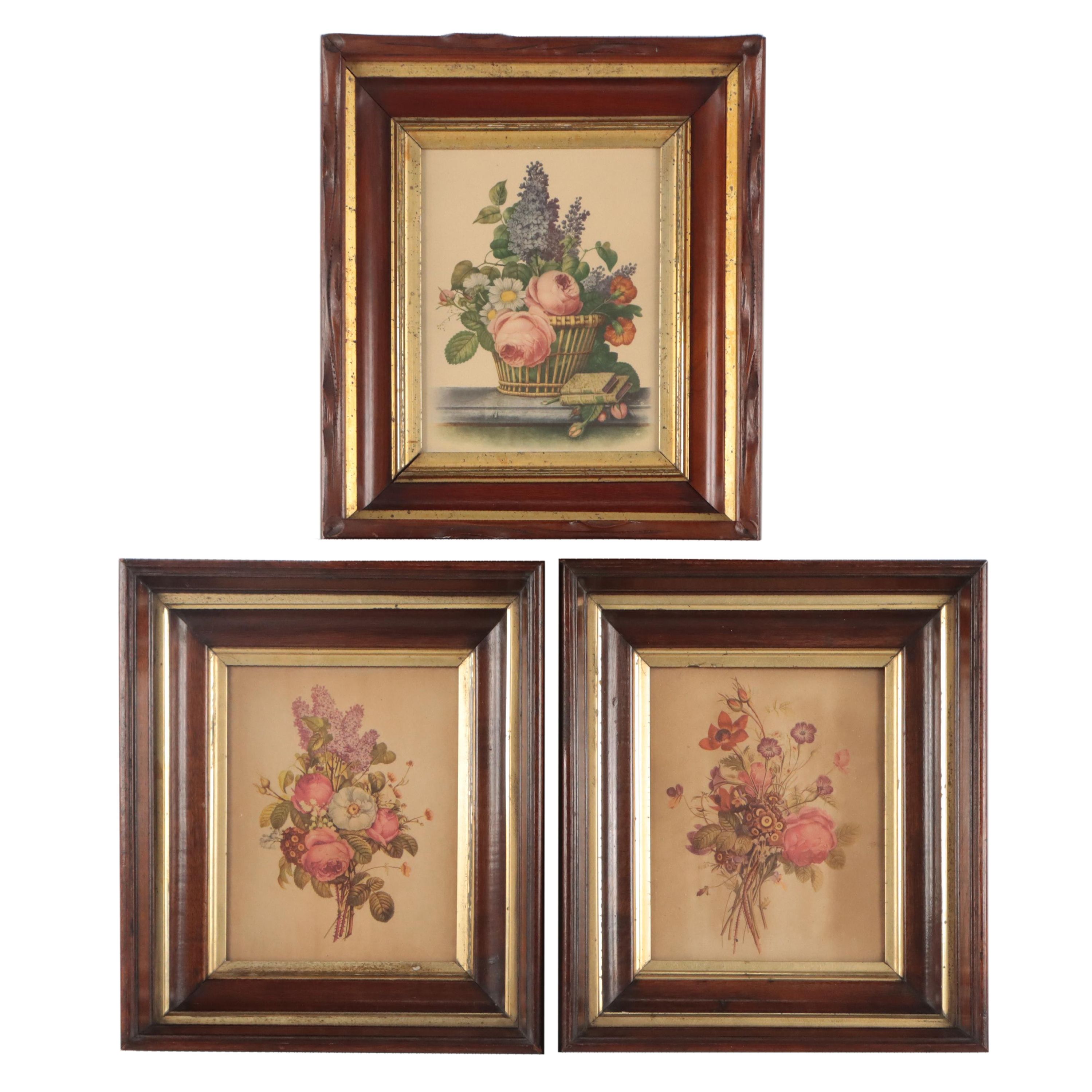 Color Halftones of Floral Bouquets, Early 20th Century