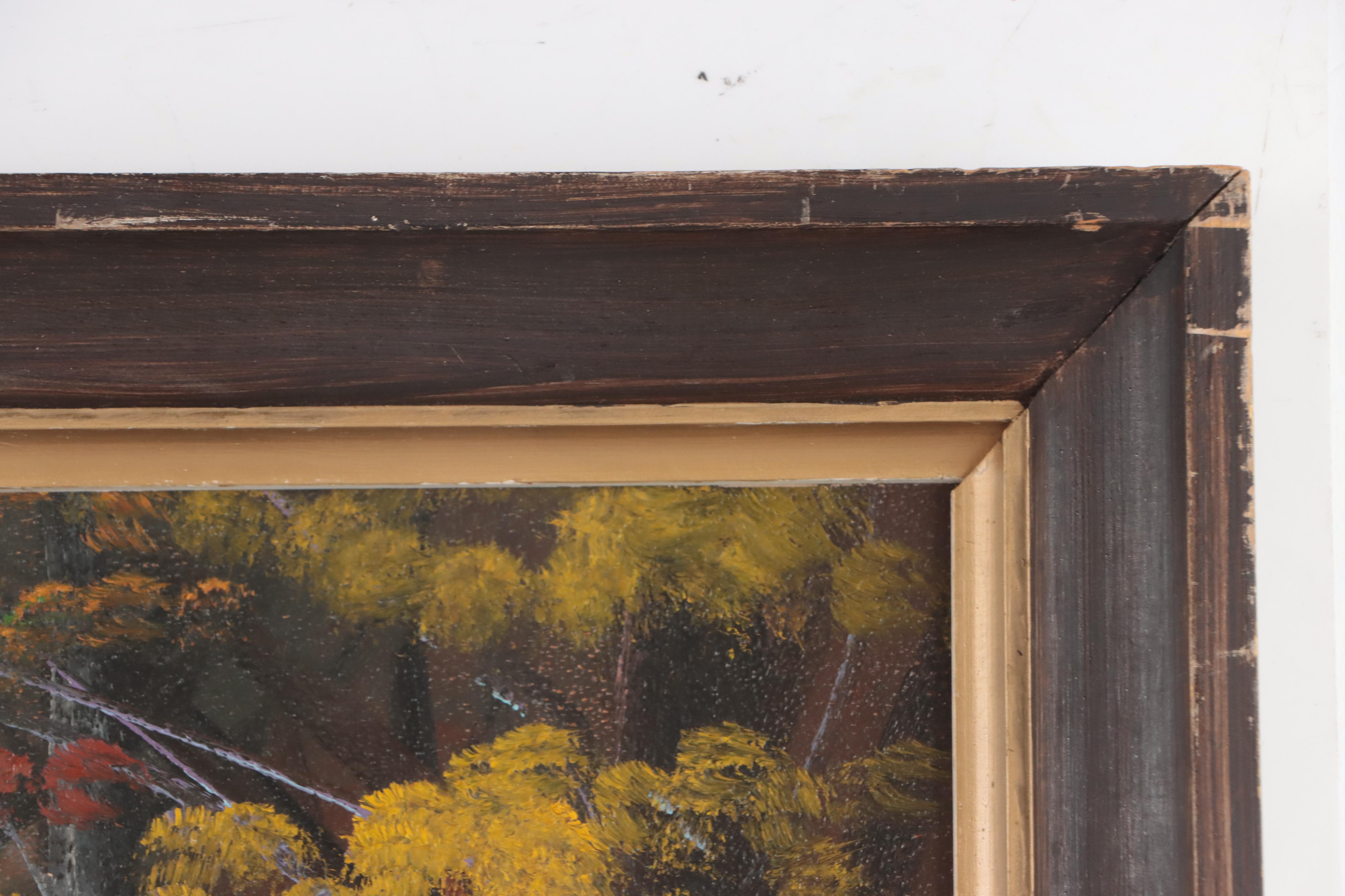 Landscape Acrylic Painting, Mid to Late 20th Century