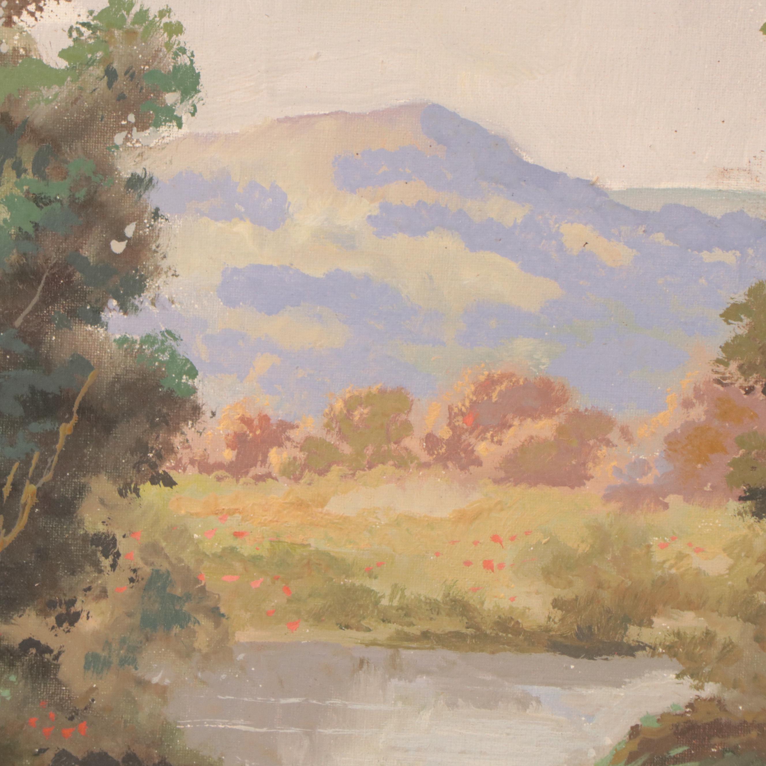 Oil Painting of Alpine Landscape