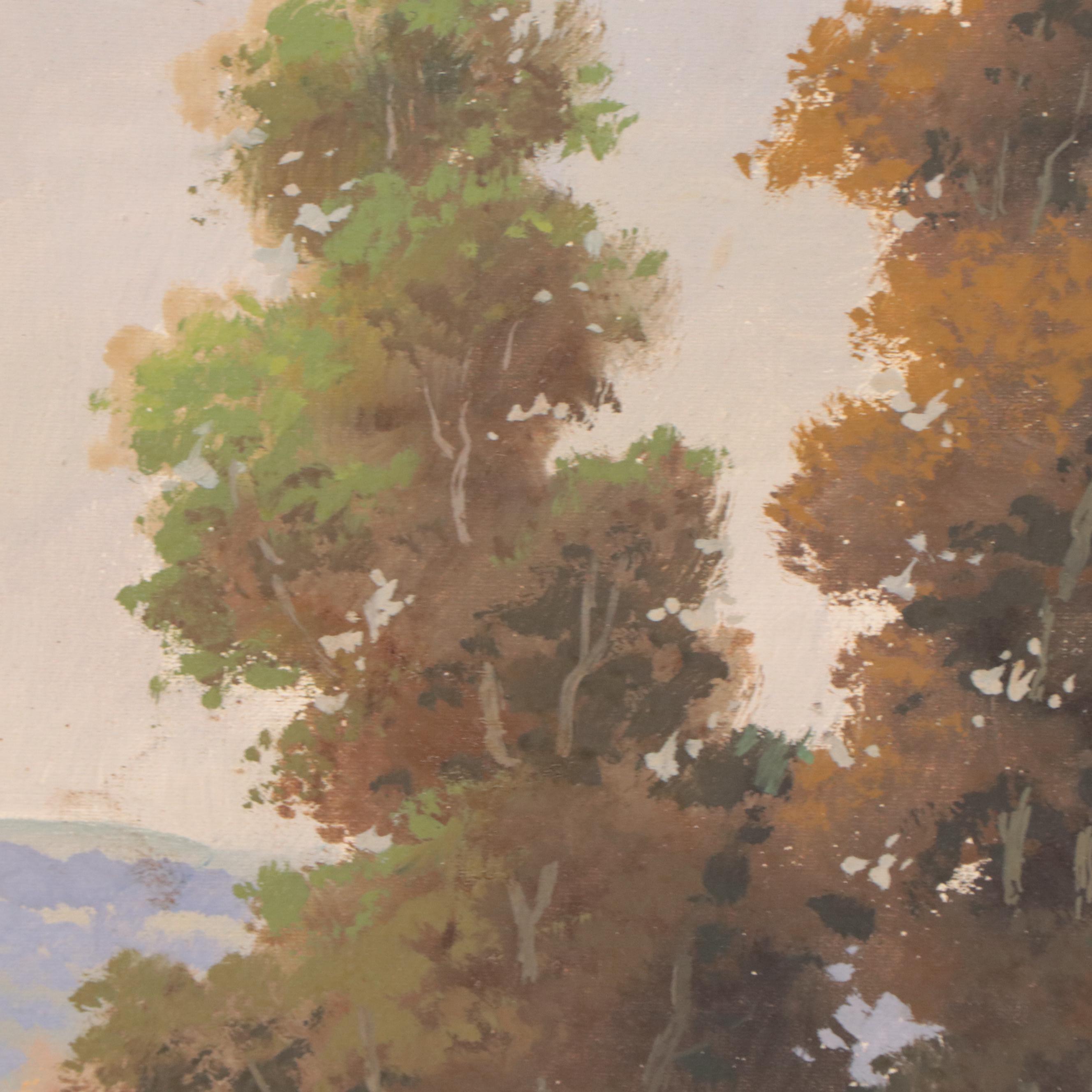 Oil Painting of Alpine Landscape