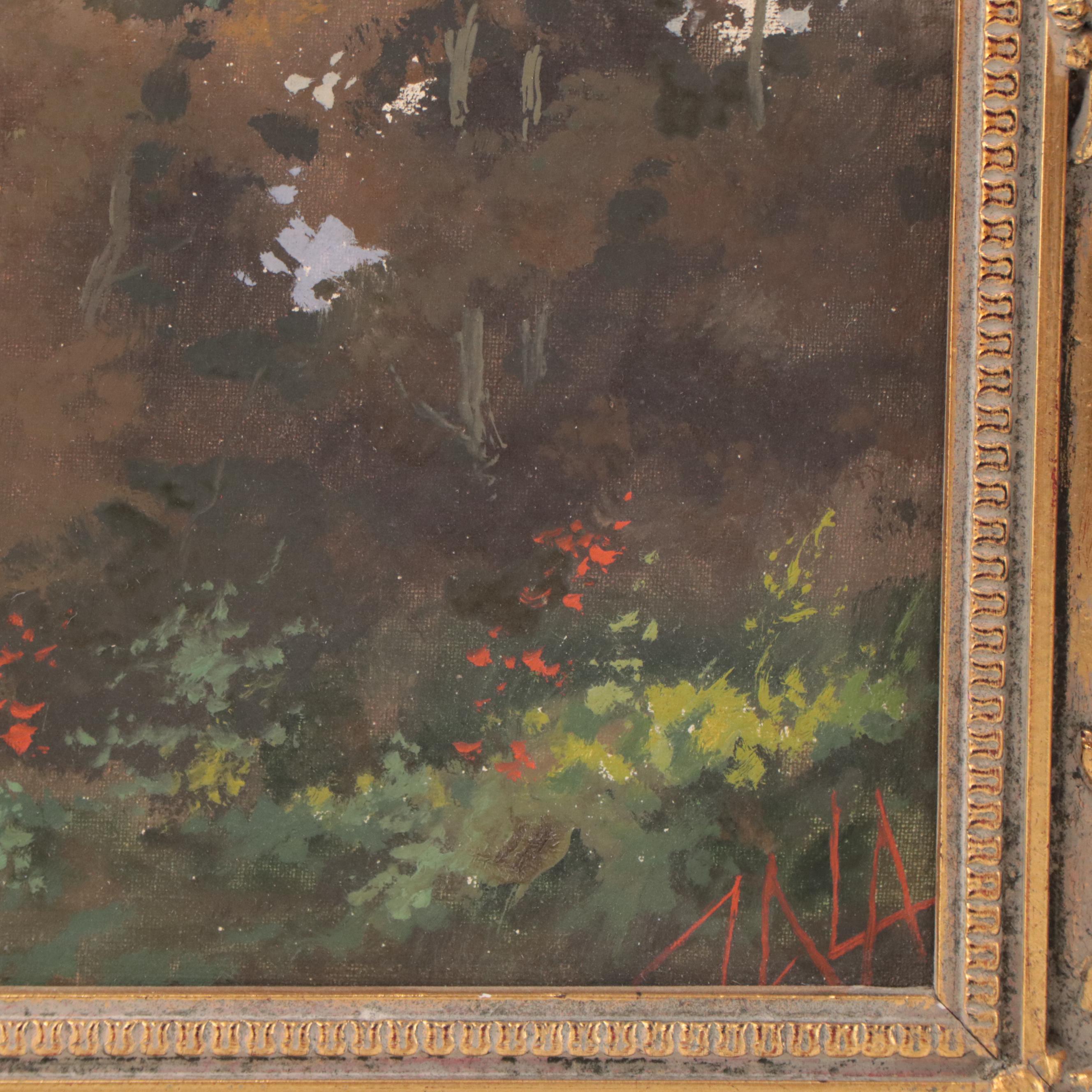 Oil Painting of Alpine Landscape