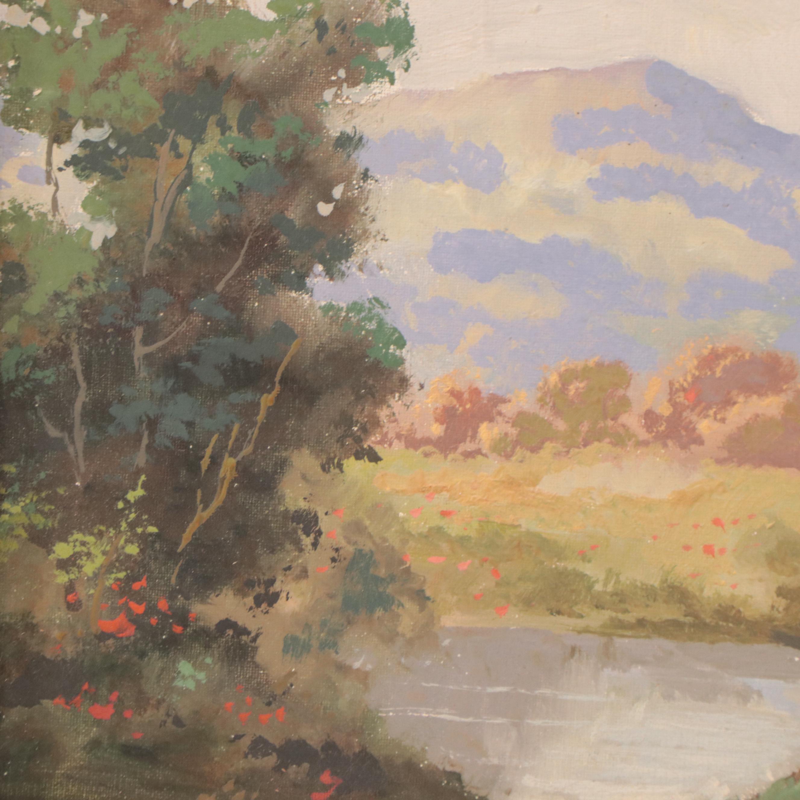 Oil Painting of Alpine Landscape