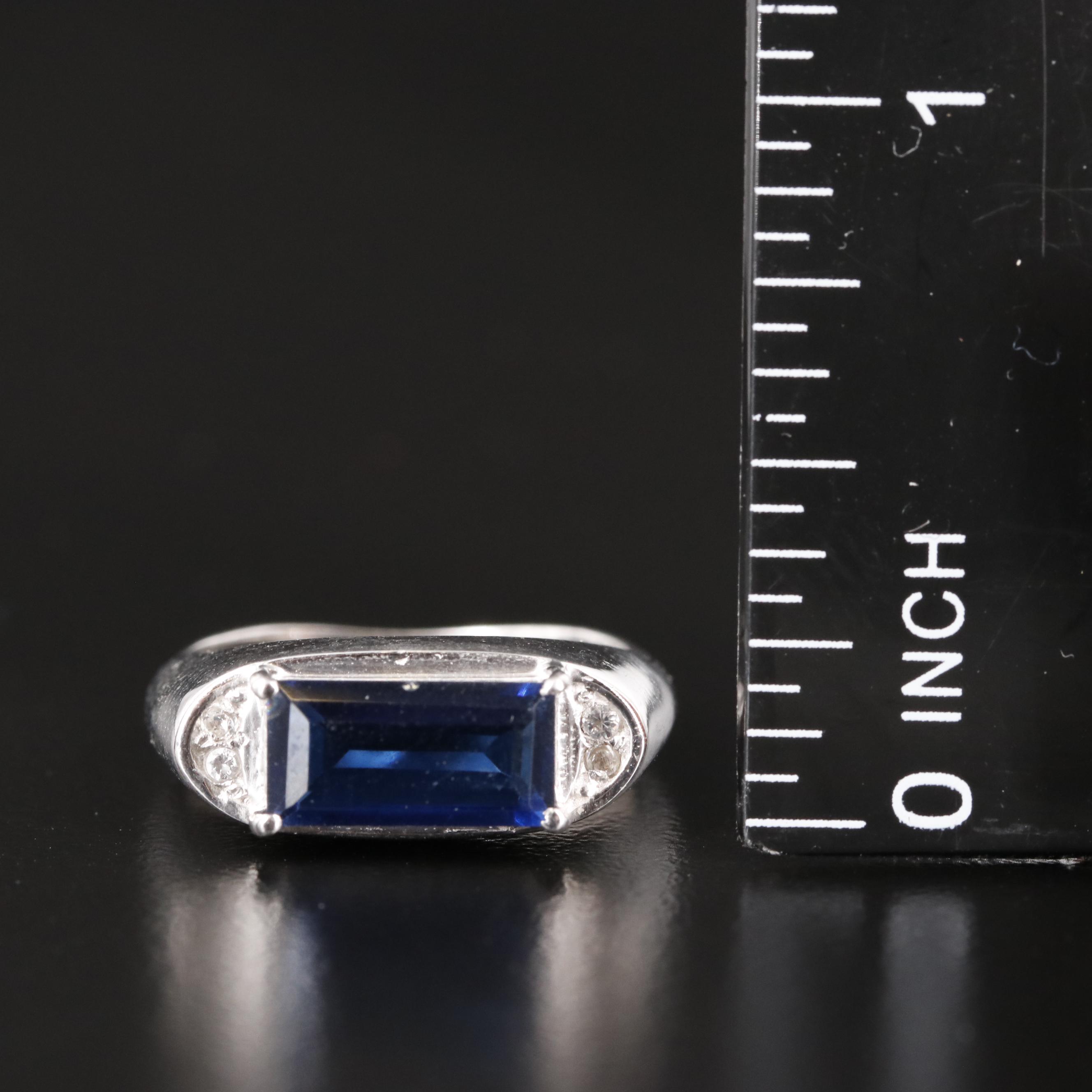 Sterling Cubic Zirconia Block Ring