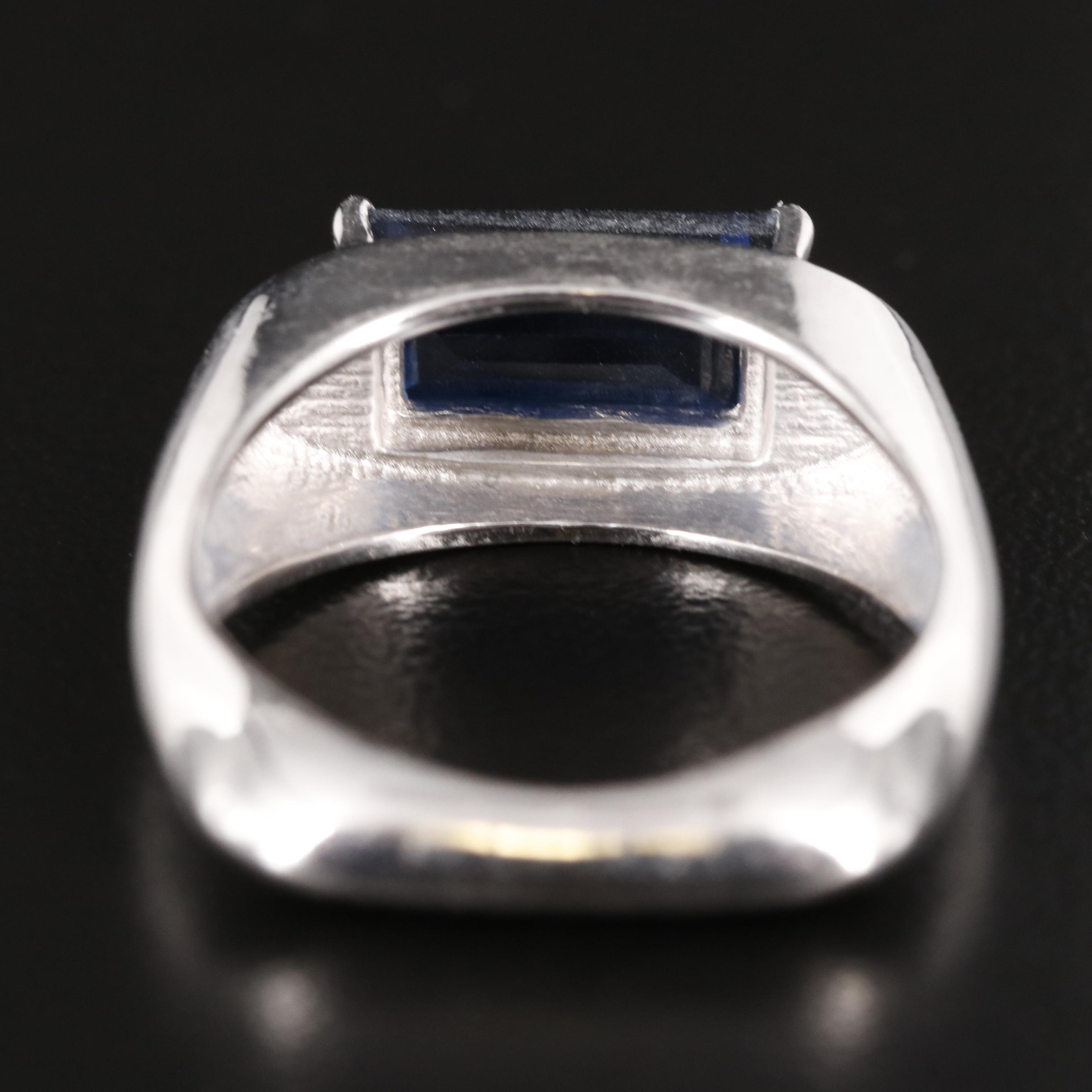 Sterling Cubic Zirconia Block Ring