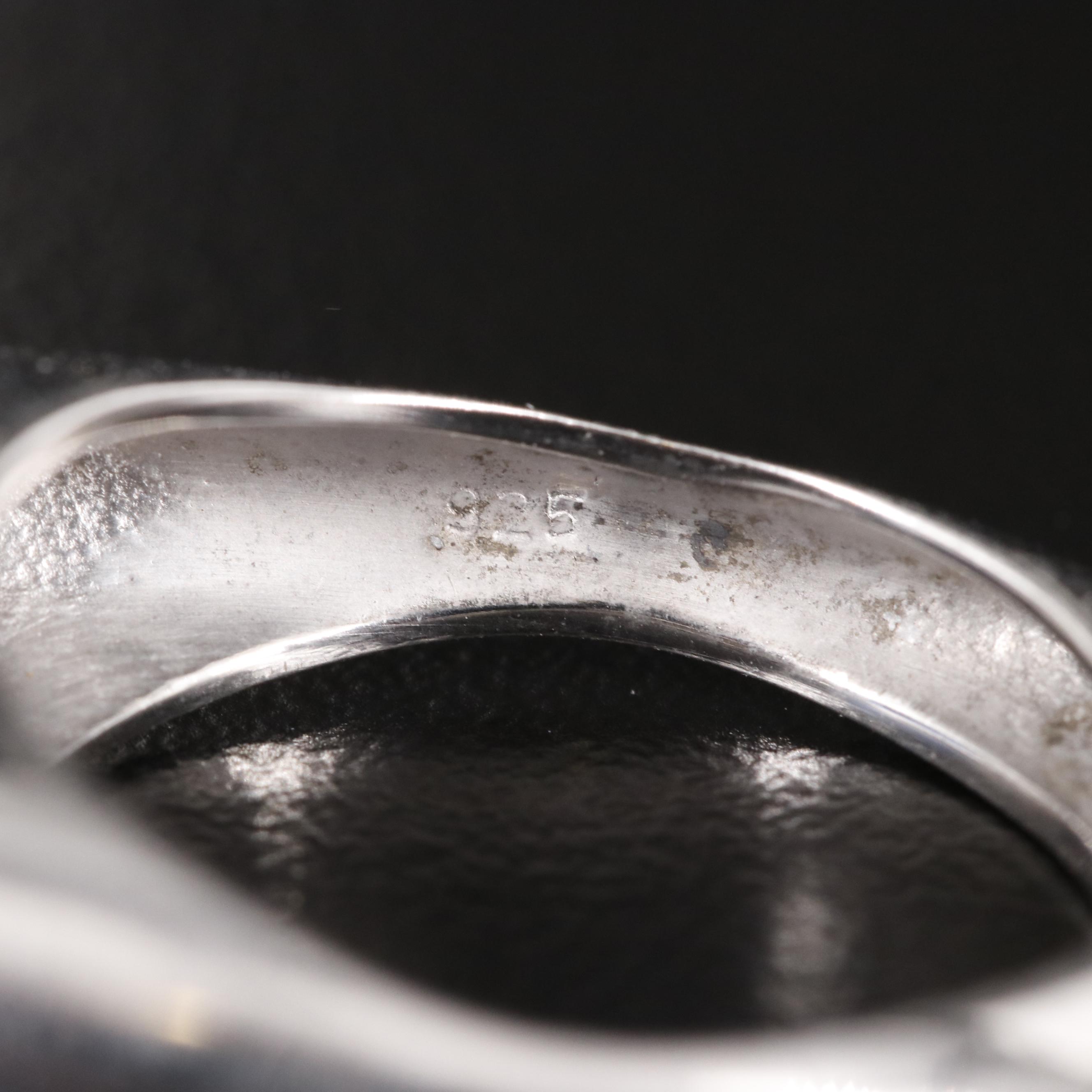 Sterling Cubic Zirconia Block Ring