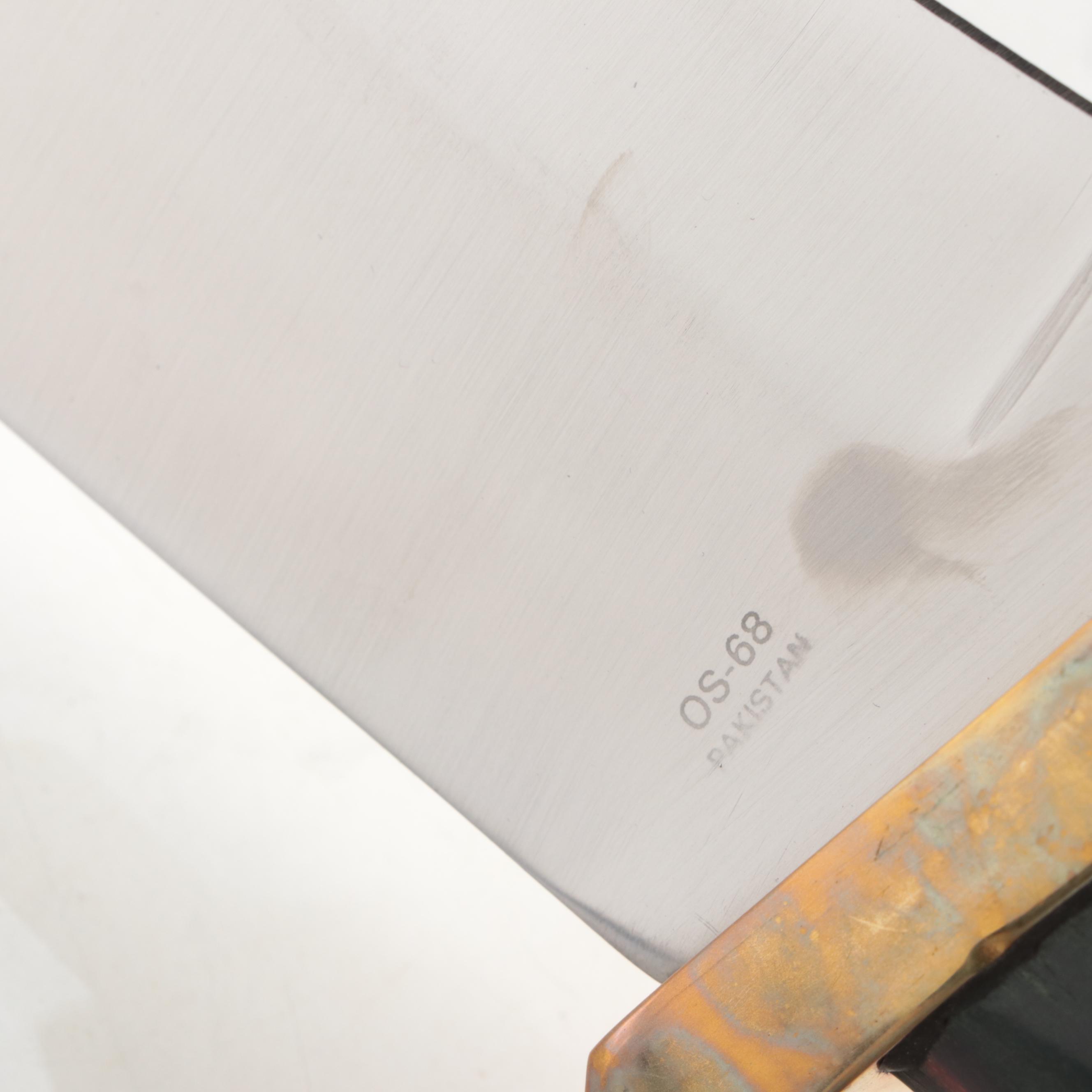 Ole Smoky Stainless Steel and Wooden-Handled Bowie Knife with Leather Scabbard