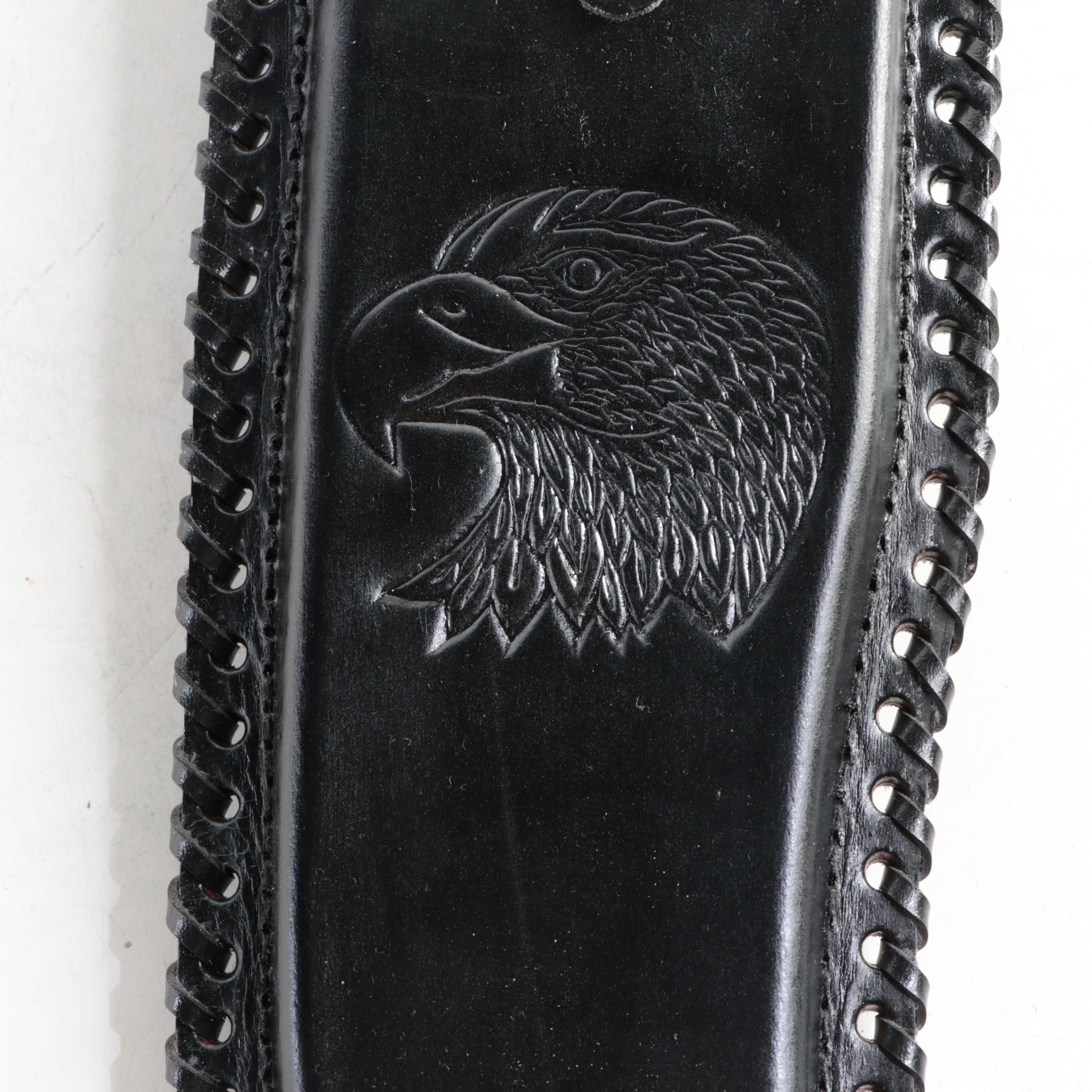 Ole Smoky Stainless Steel and Wooden-Handled Bowie Knife with Leather Scabbard