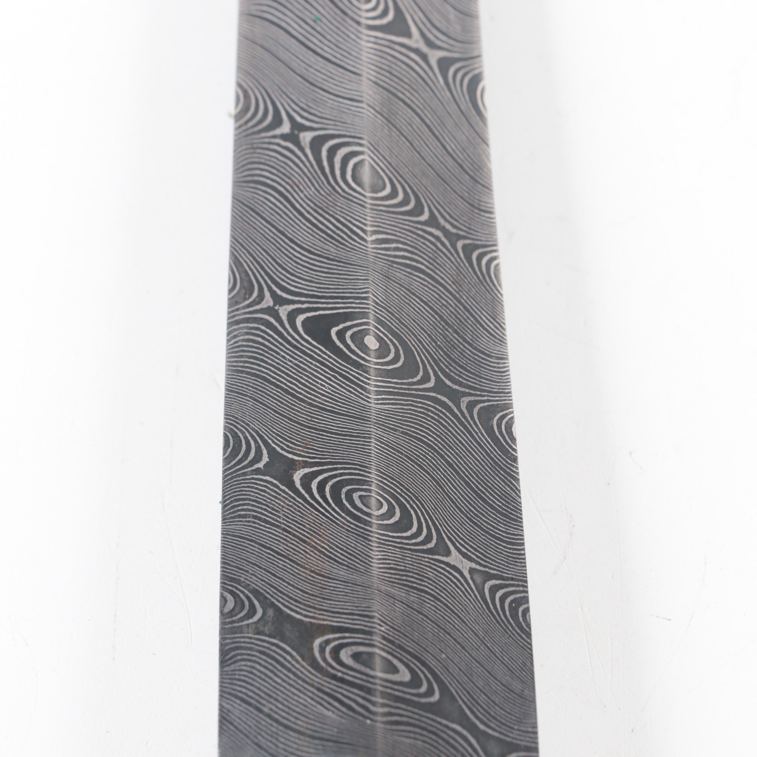 Prairie Forge Damascus Steel and Marble-Handled Knife Crafted by Doug Ponzio