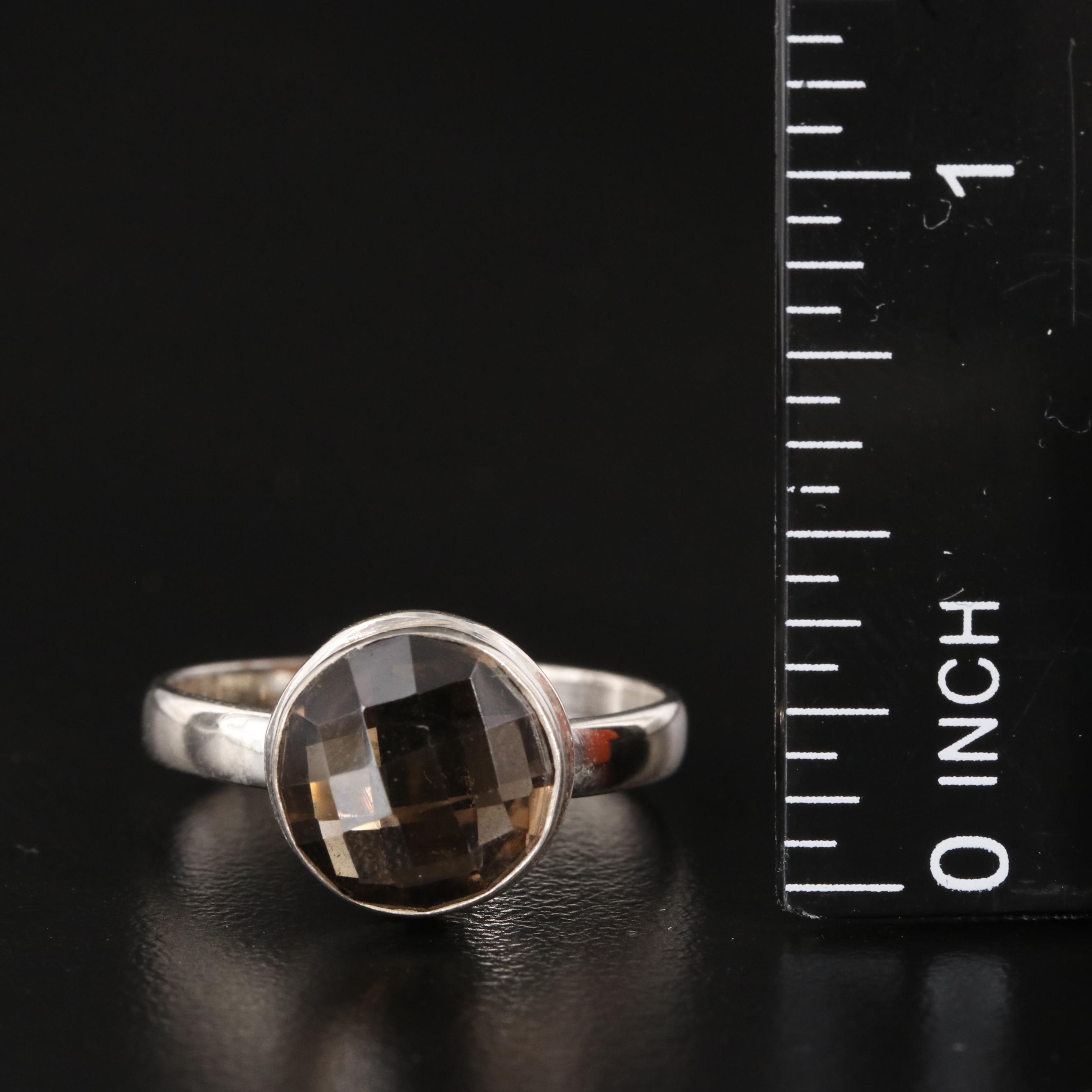 Sterling Smoky Quartz Ring