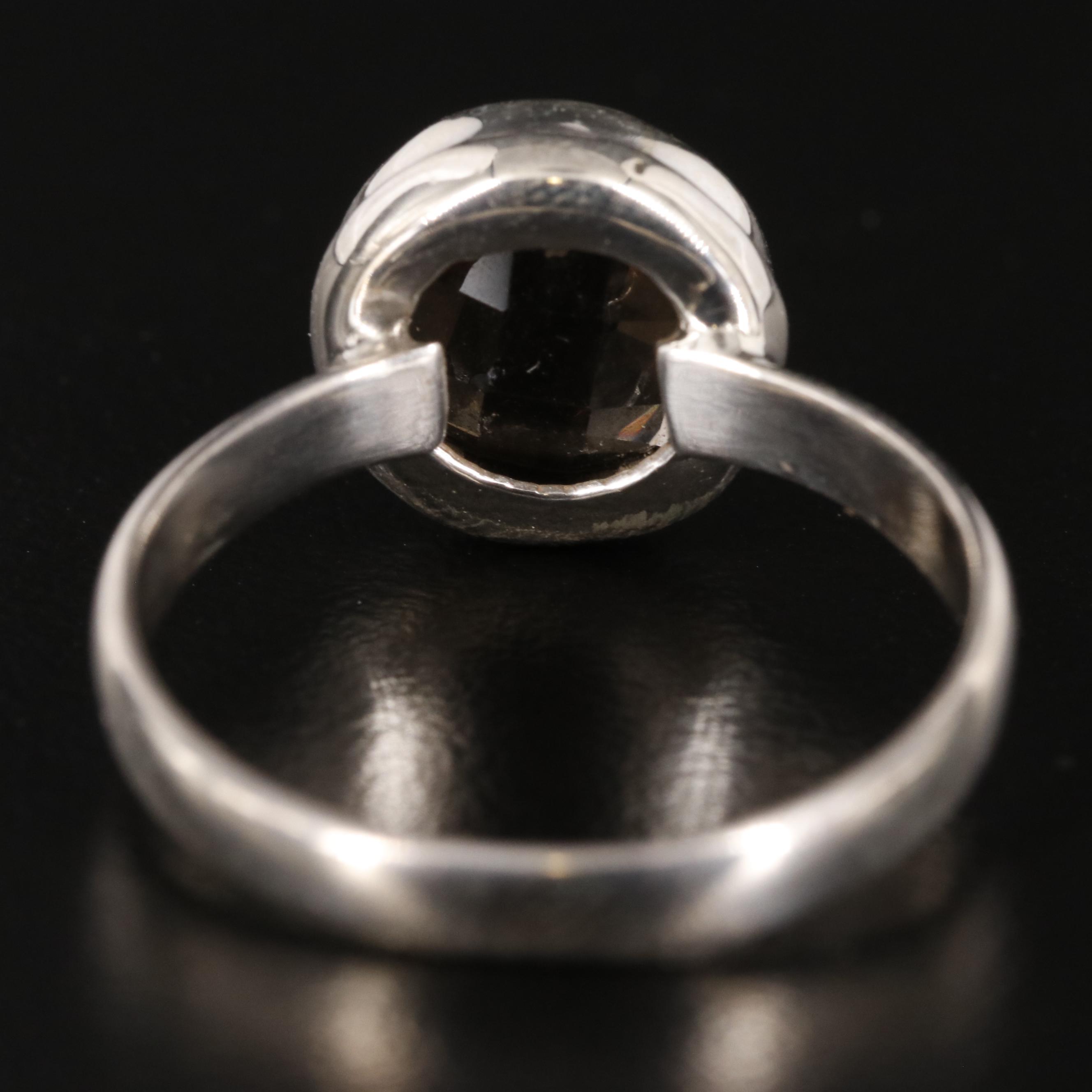 Sterling Smoky Quartz Ring
