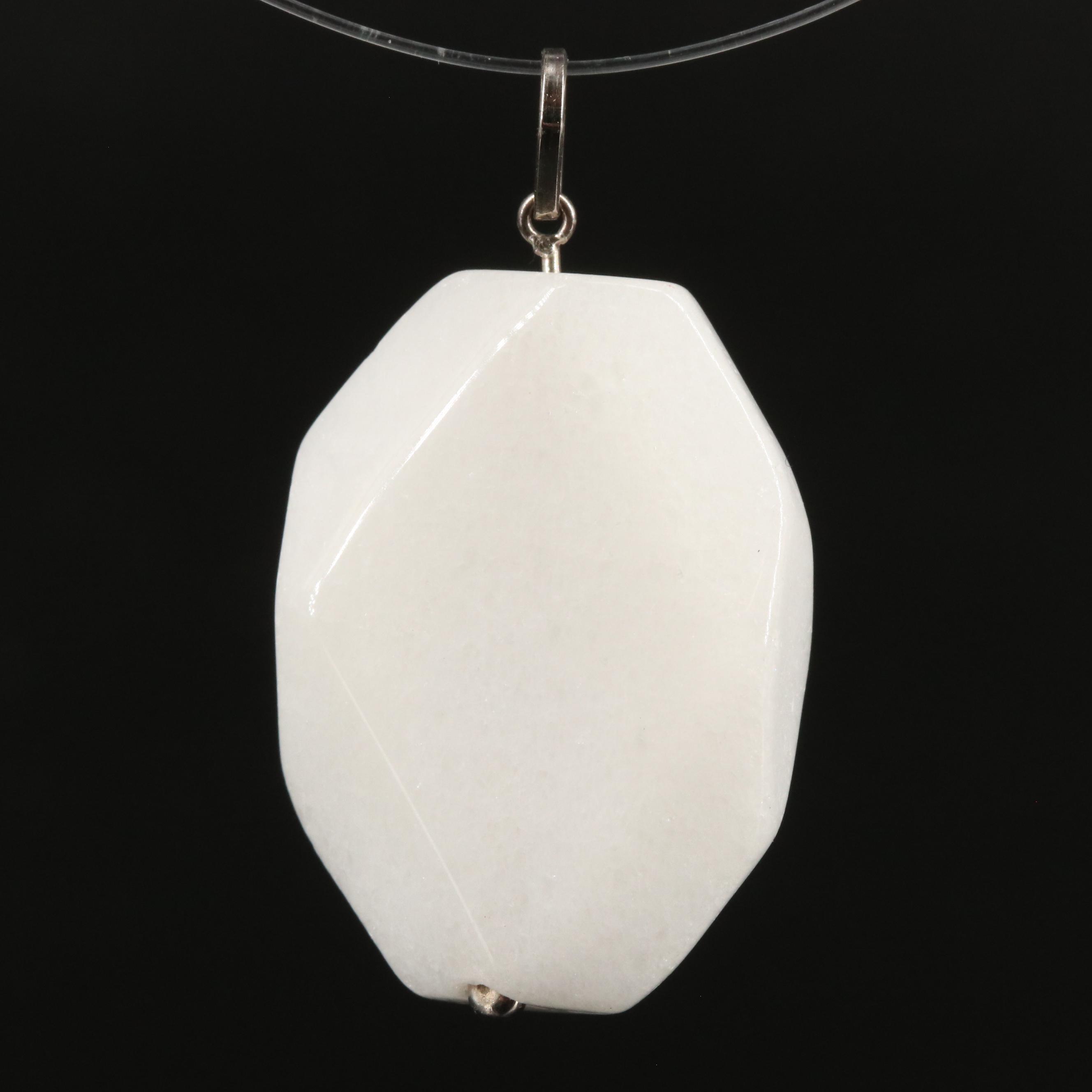 14K Quartzite Drop Pendant
