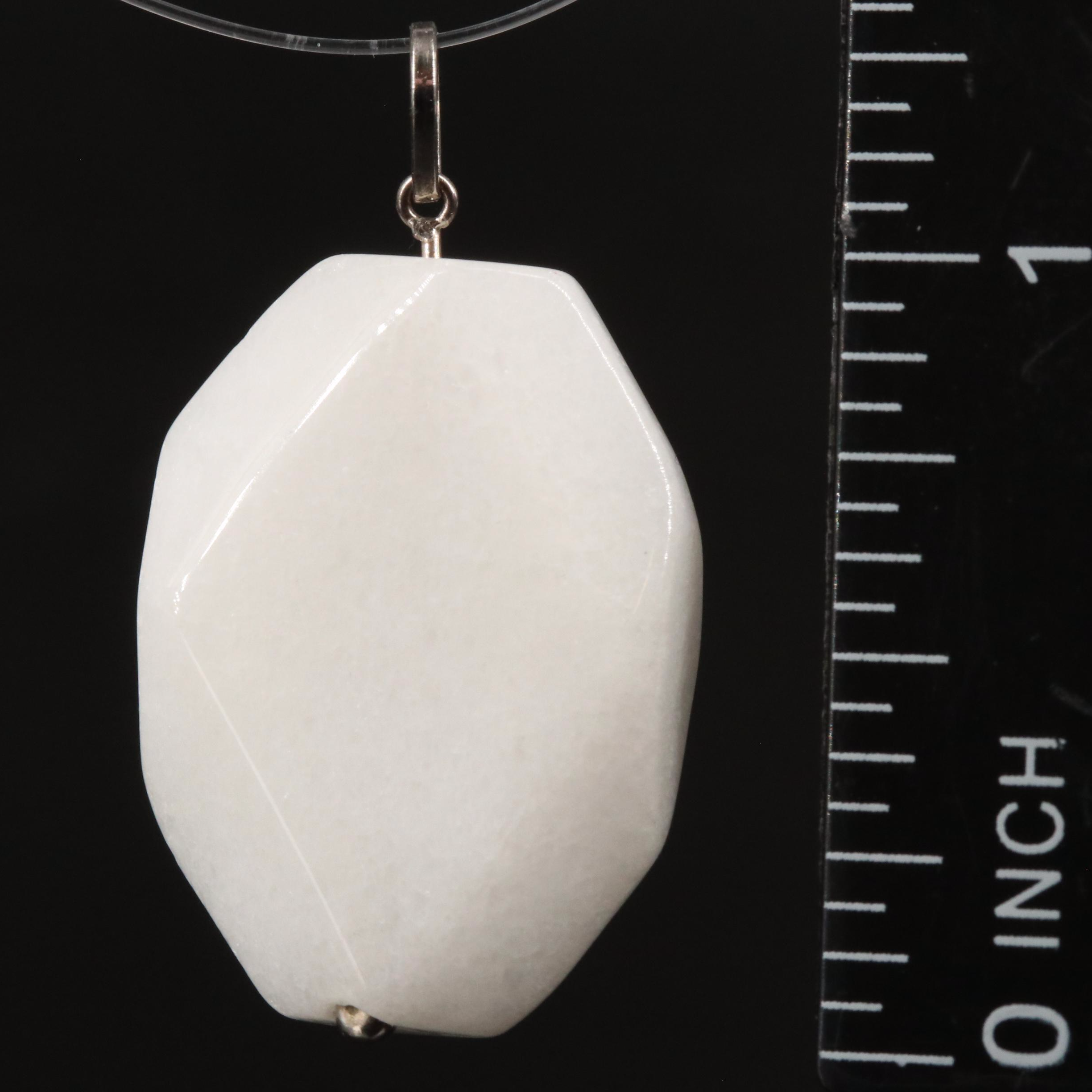 14K Quartzite Drop Pendant