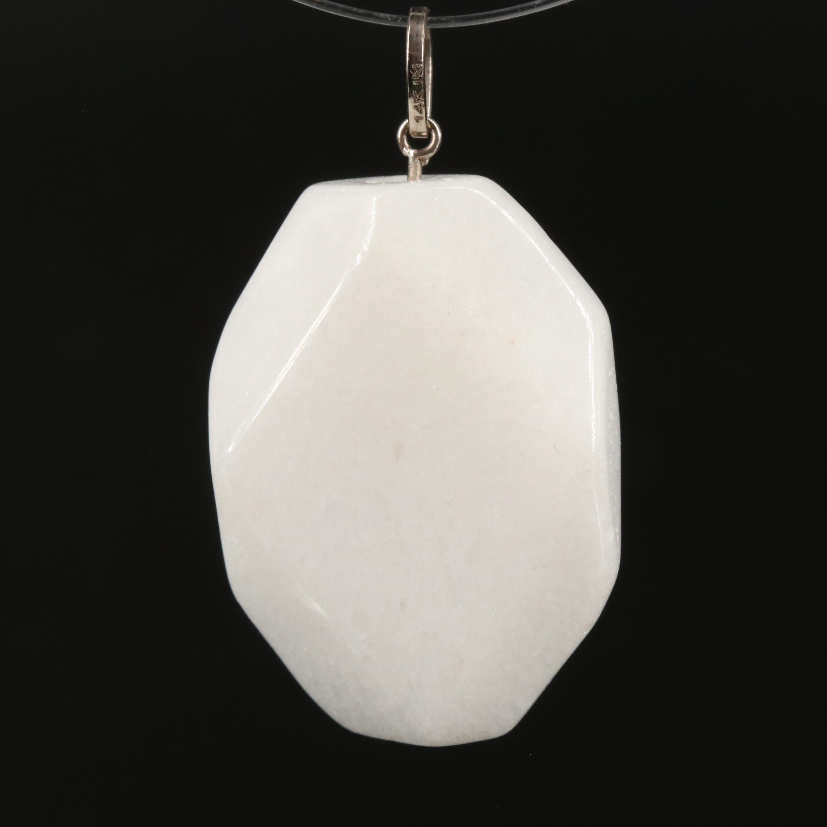 14K Quartzite Drop Pendant
